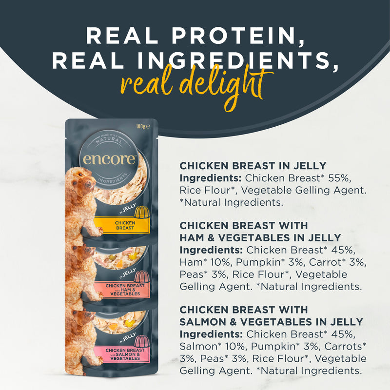 Encore dog food Chicken Selection in Jelly 5x100g (British brand)