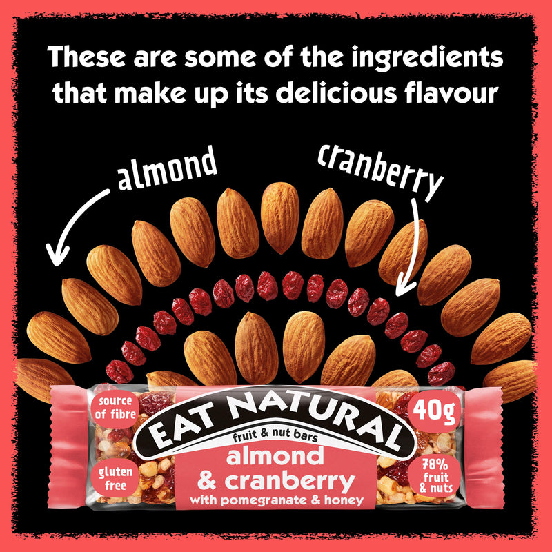 Eat Natural almond cranberry fruit and nut bar 40g - British product