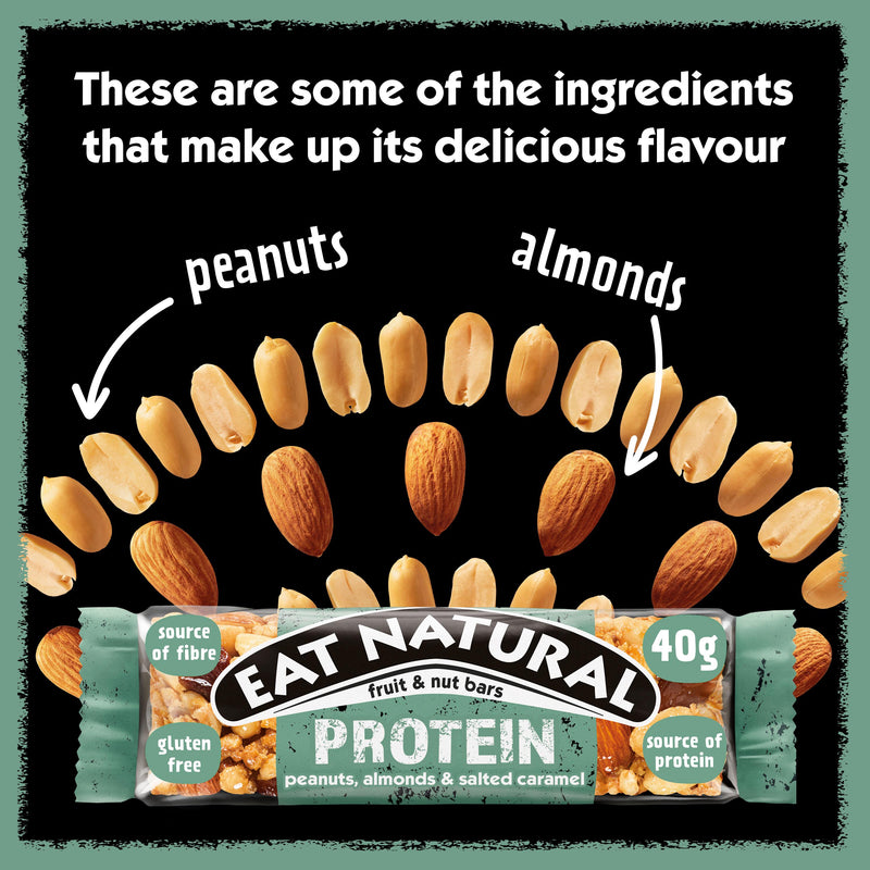 Eat Natural protein bar peanuts almonds salted caramel 3x40g - British product