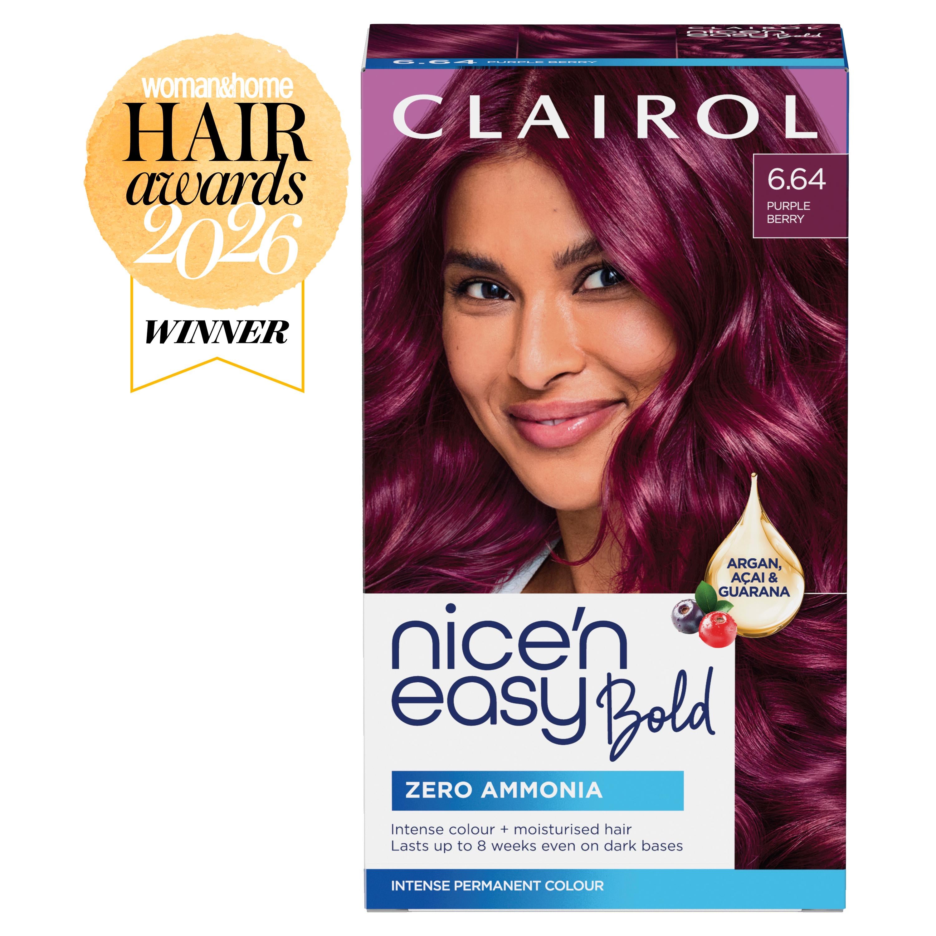 Clairol permanent hair dye Purple Berry 6.64 - British product