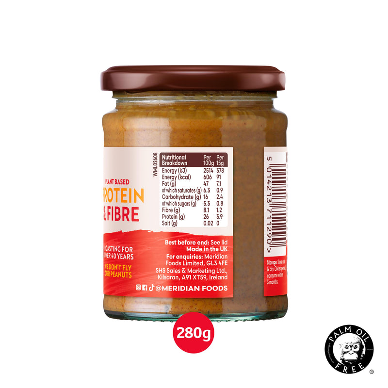 Meridian Crunchy Peanut Butter 280g, imported from the UK