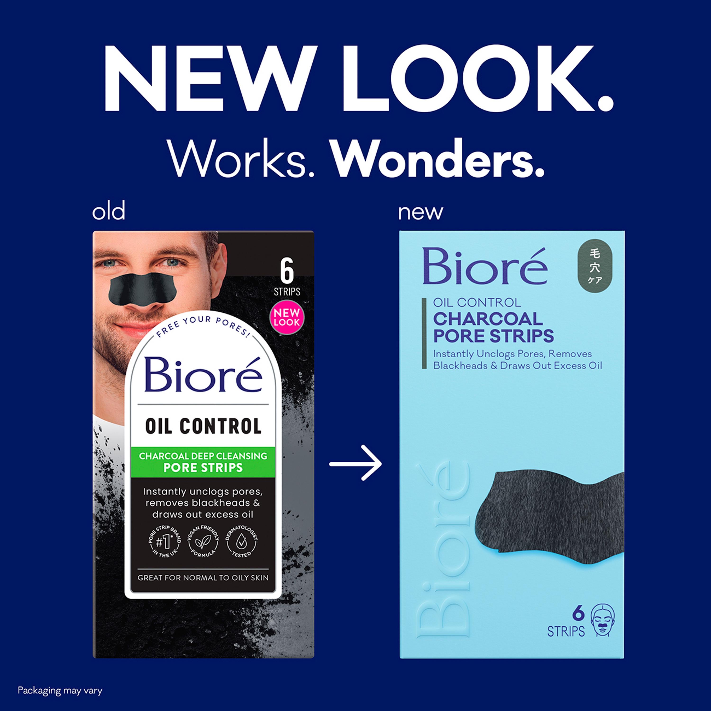 Biore charcoal deep cleansing nose strips 6 count, UK version
