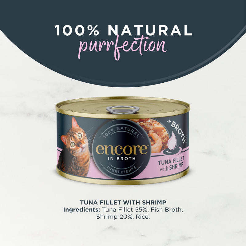 Encore Tuna with Shrimp cat food tin 70g - British product