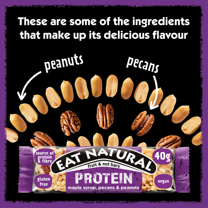 Eat Natural maple pecan peanut bars 3x40g, imported from the UK