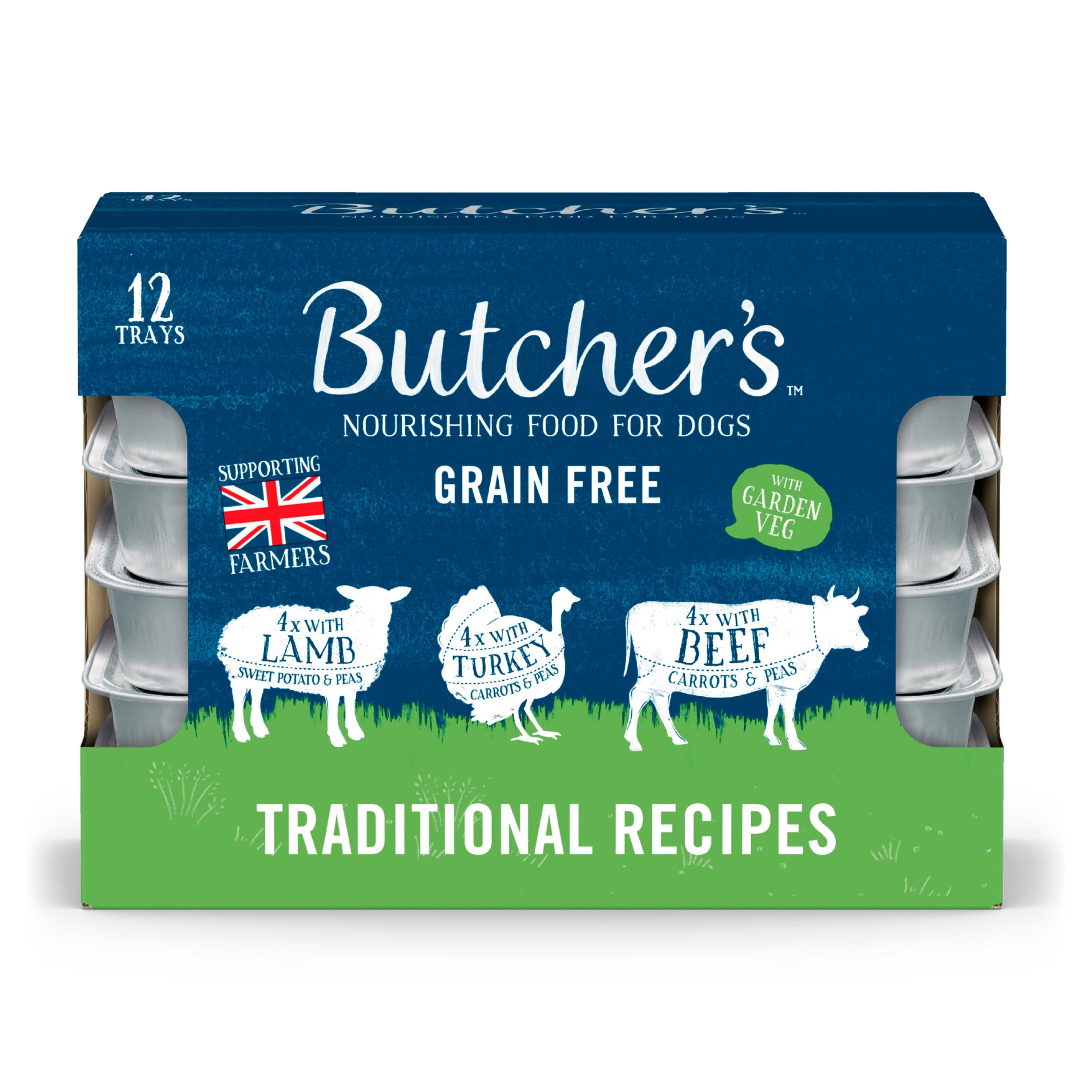Butcher's dog food trays 12x150g multibox - British product