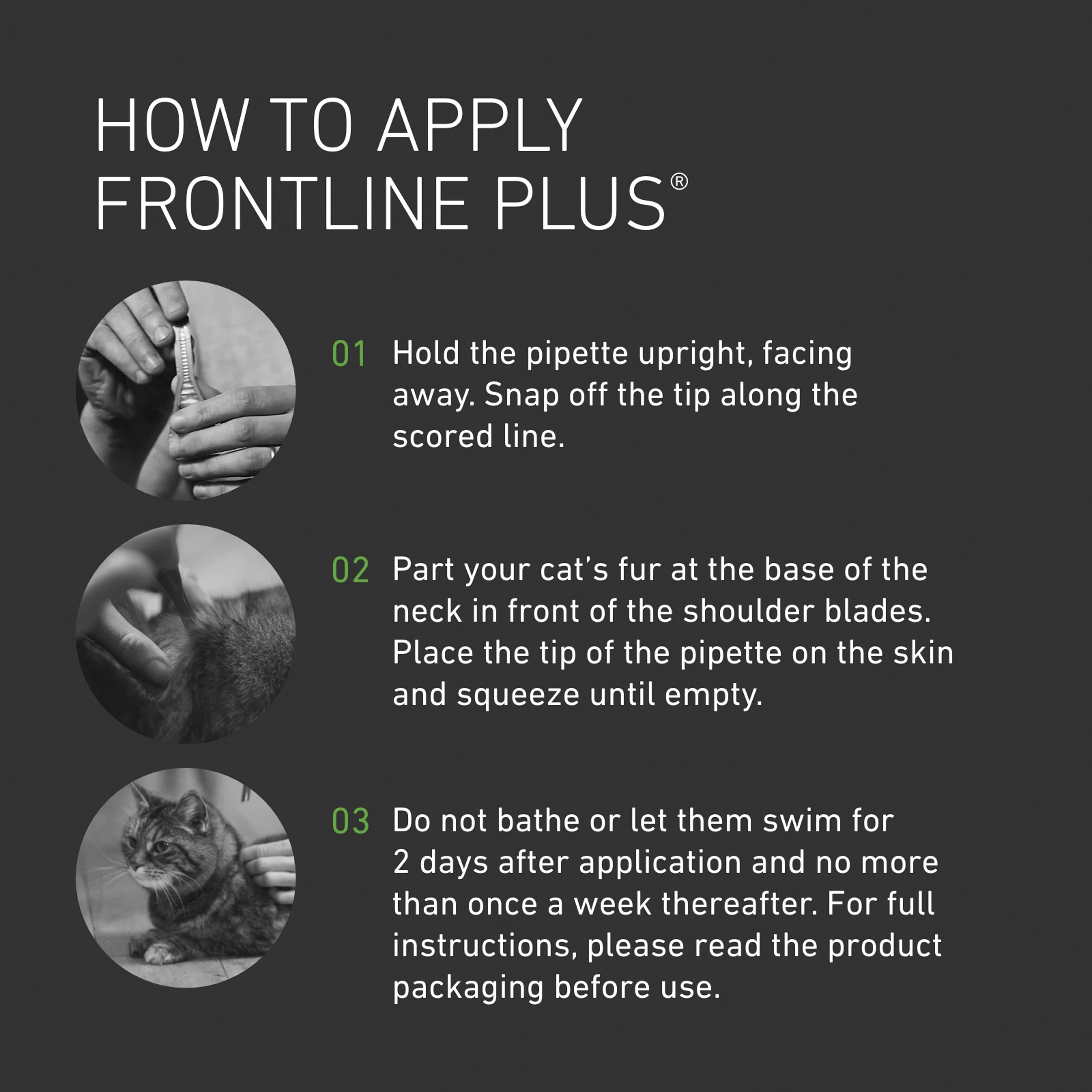 Frontline Plus cat flea treatment 3 doses (British brand)
