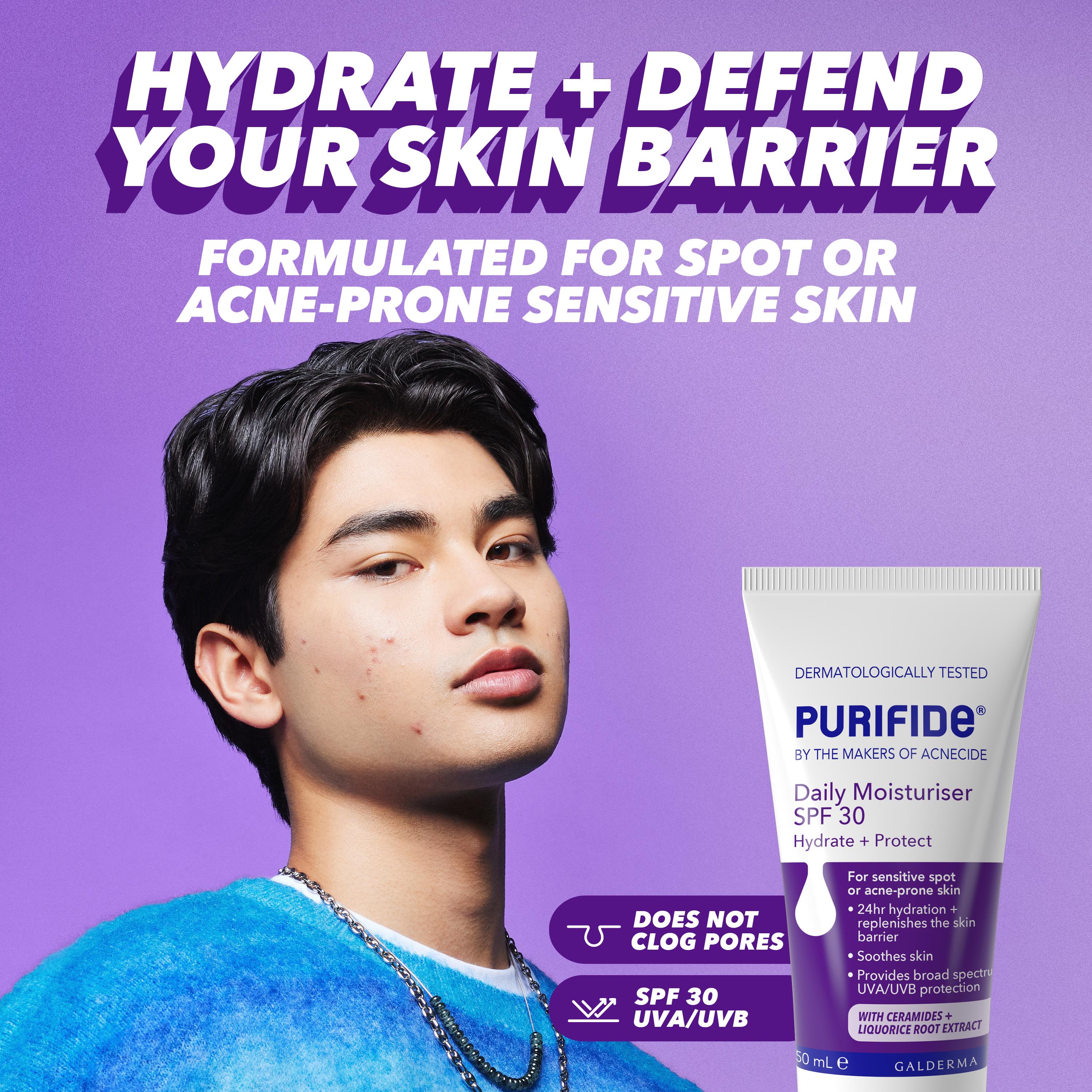 Purifide moisturiser SPF 30 50ml, imported from the UK