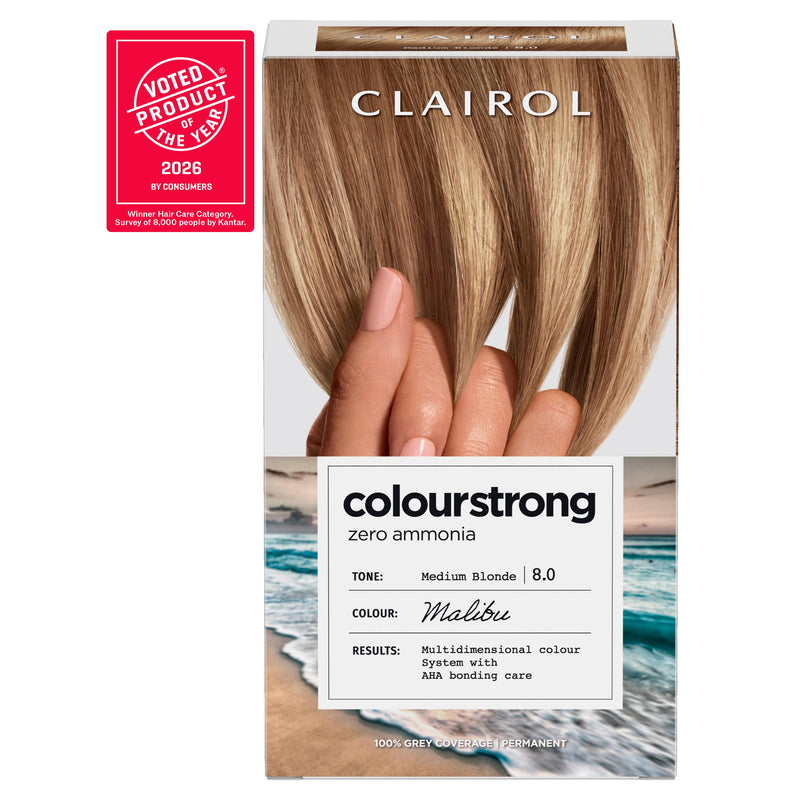 Clairol Colour Strong Medium Blonde 8.0 permanent hair dye - British product