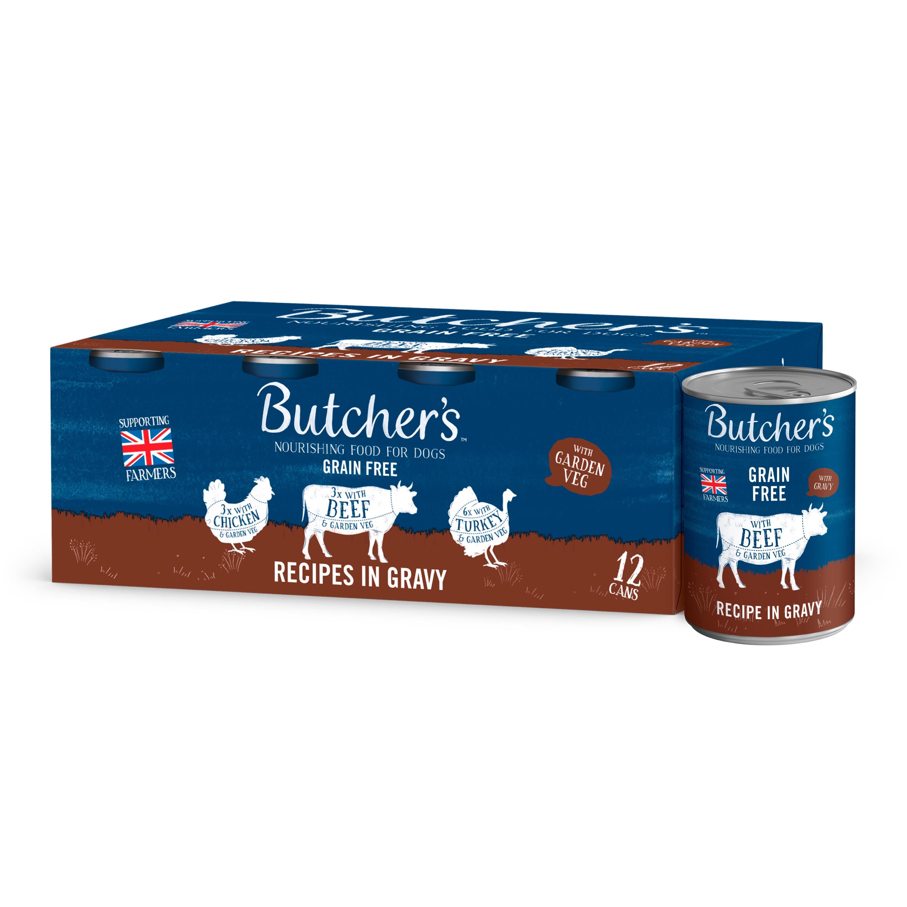 Butcher's wet dog food in gravy 12 x 400g (British brand)