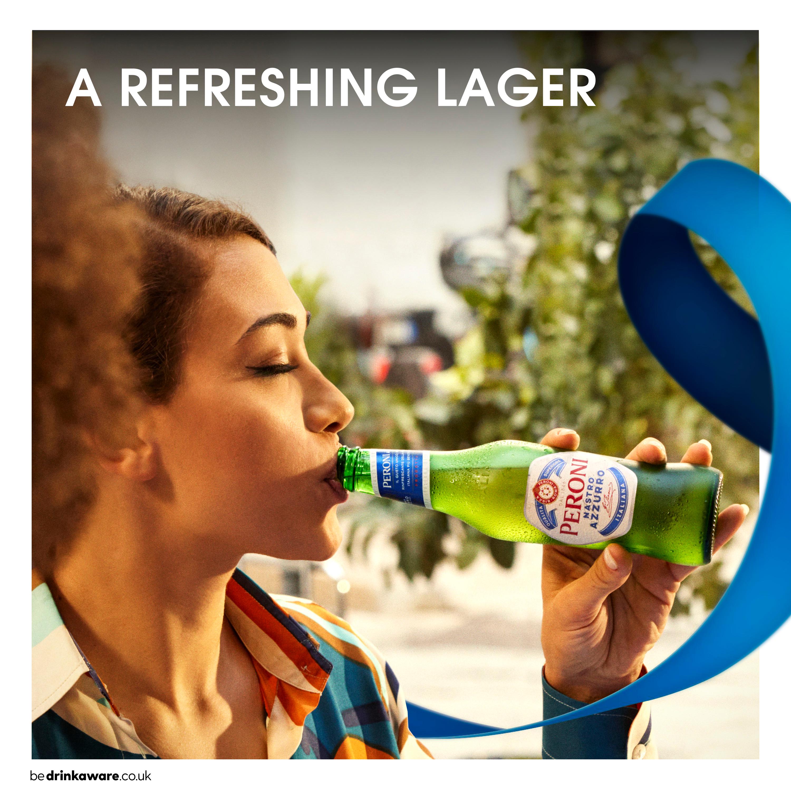 Peroni Nastro Azzurro Italian lager beer 18x330ml (British brand)
