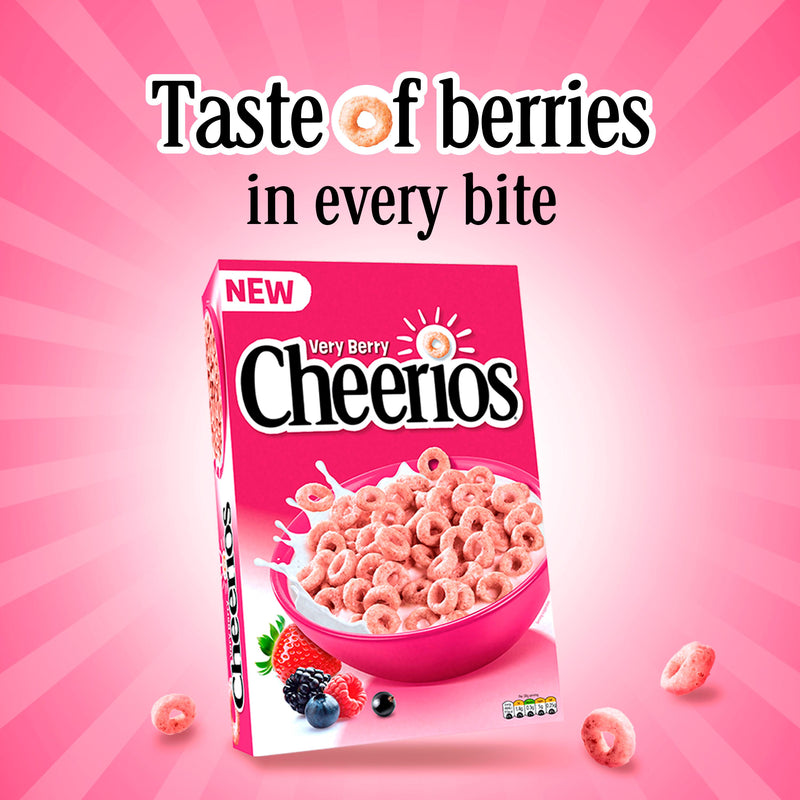 Nestle Cheerios Very Berry Cereal 435g, imported from the UK