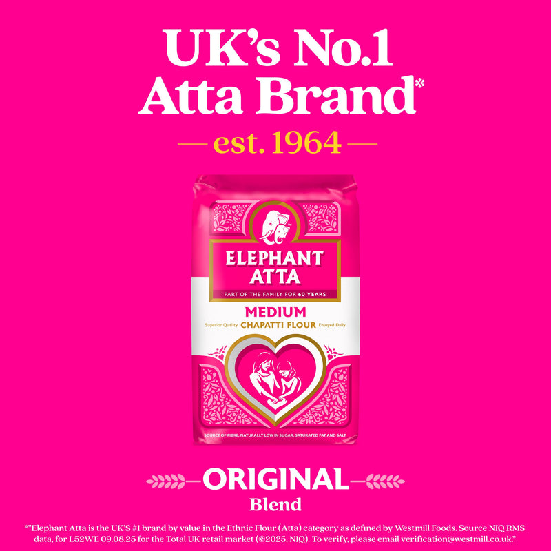 Elephant Atta medium chapatti flour 1.5kg bag (British brand)