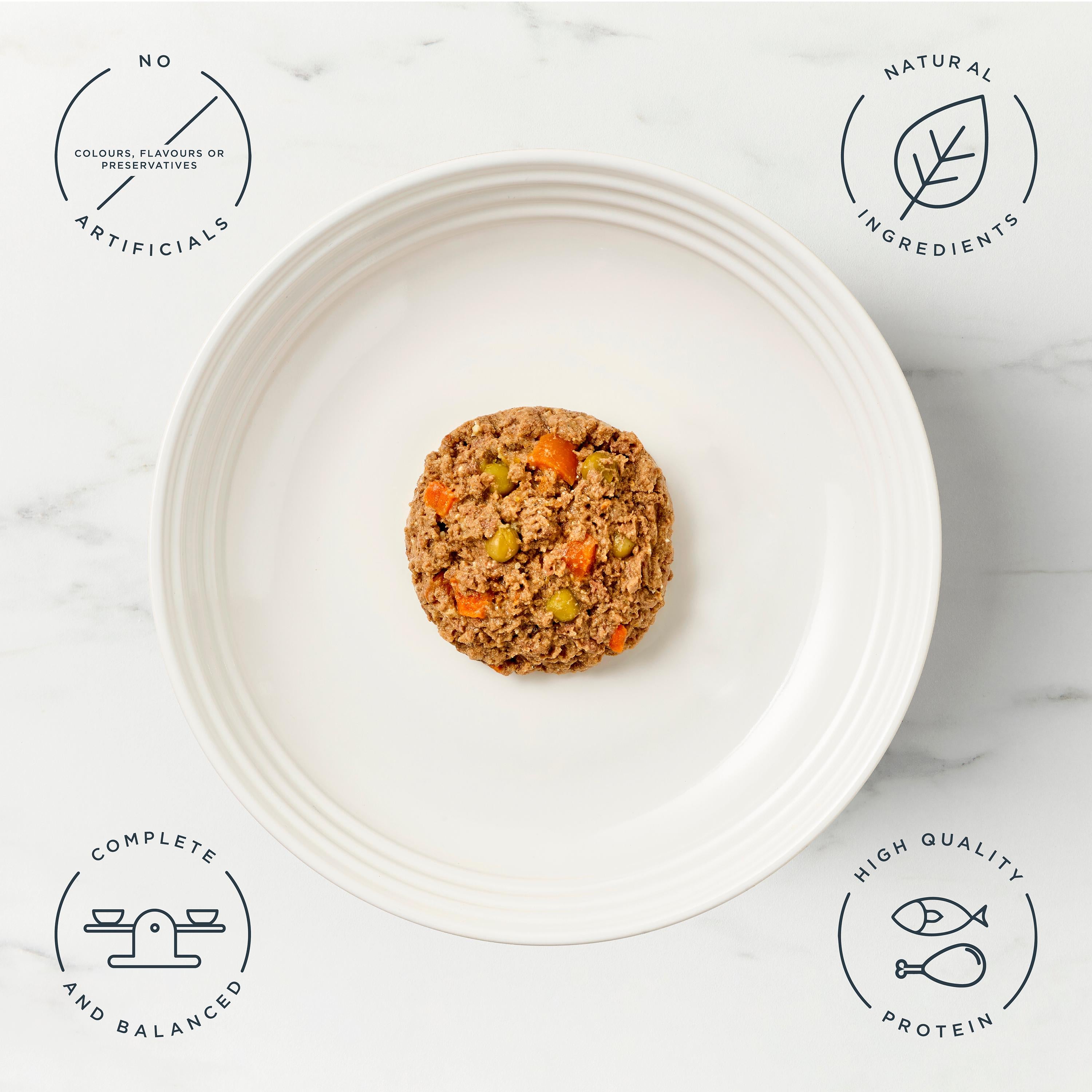 Encore Natural Pate dog food trays 5x150g, imported from the UK
