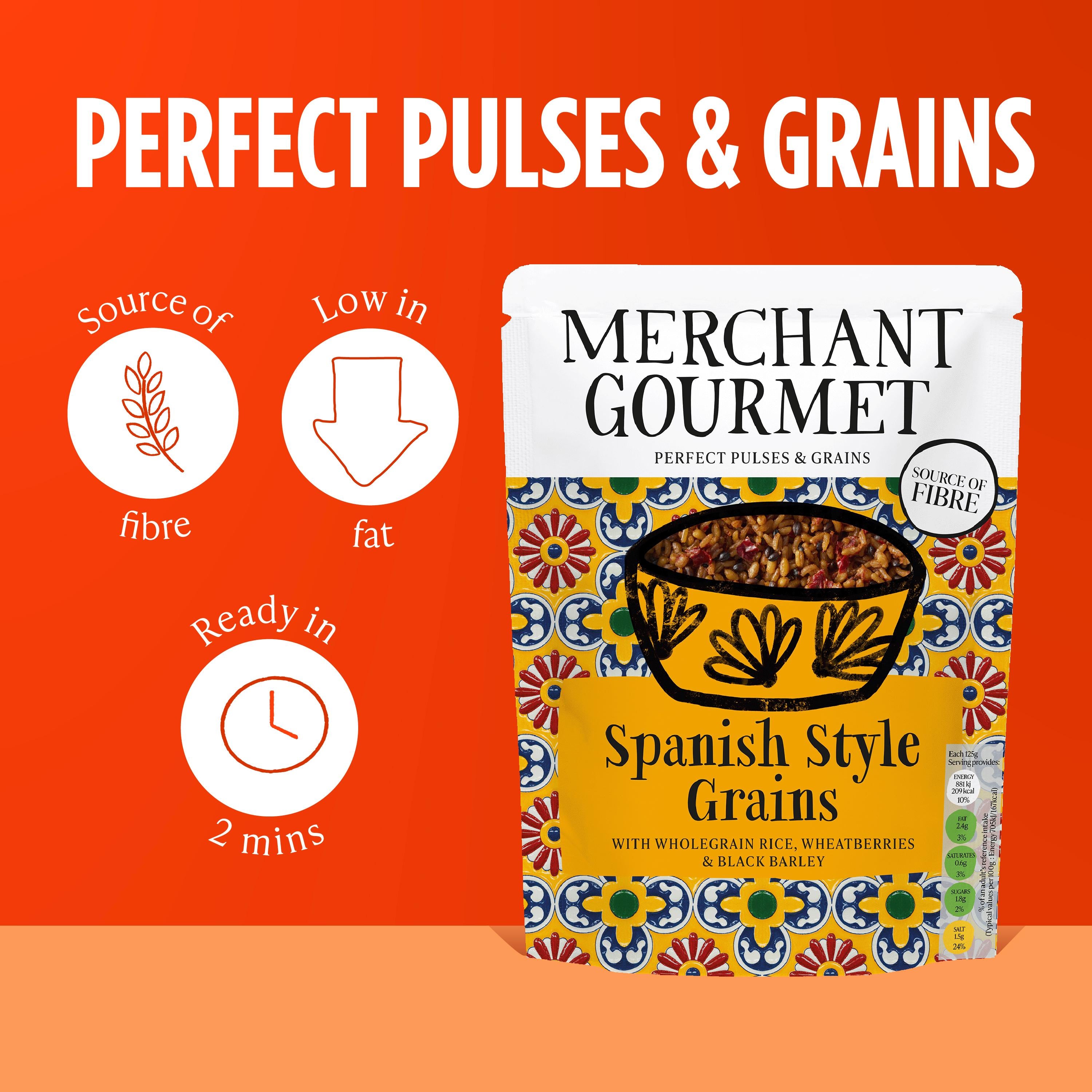 Merchant Gourmet Smoky Spanish Rice and Grains 250g, imported from the UK