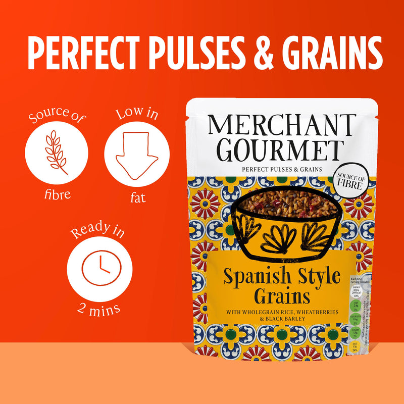 Merchant Gourmet Smoky Spanish Rice and Grains 250g, imported from the UK