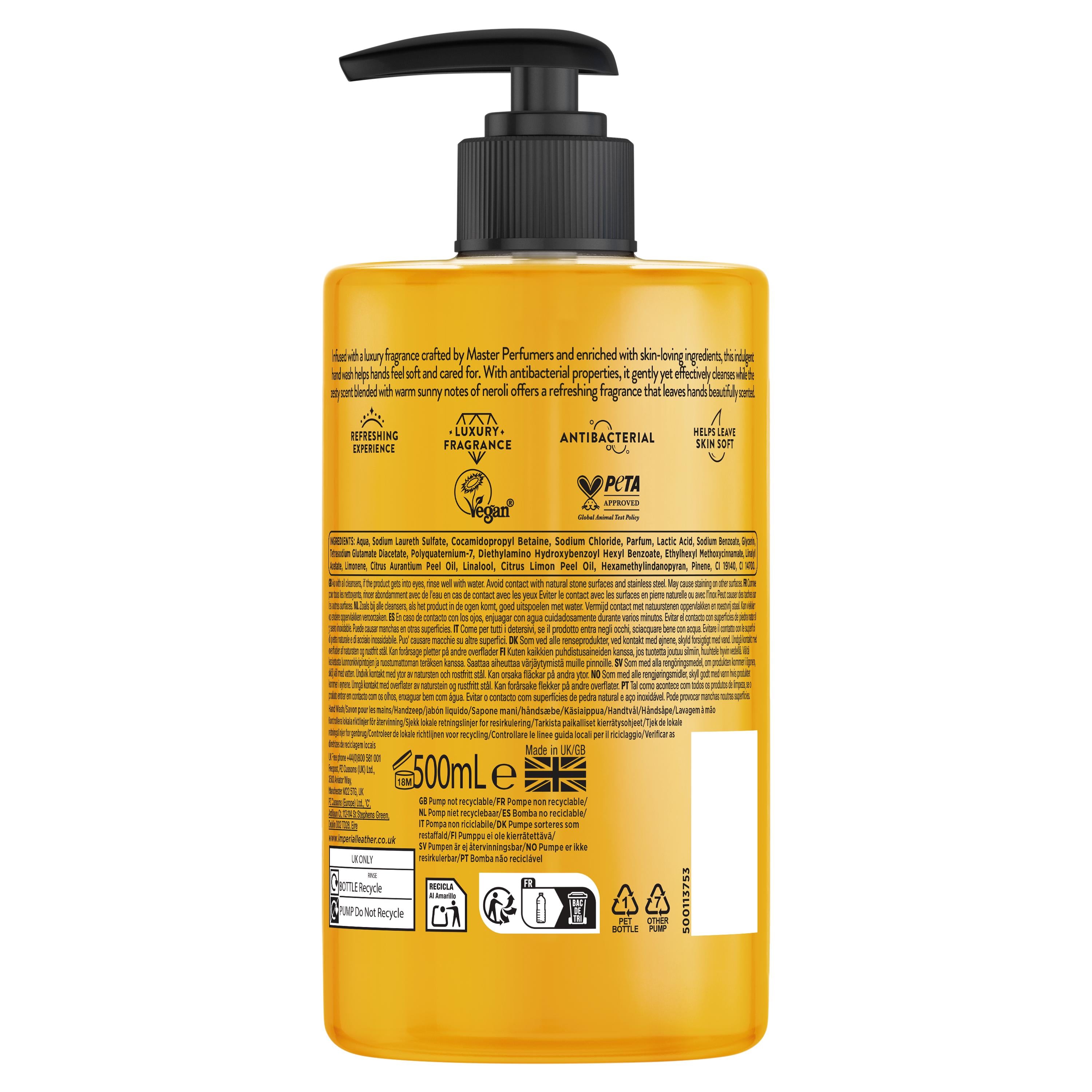 Imperial Leather hand wash Mandarin & Neroli 500ml (British brand)