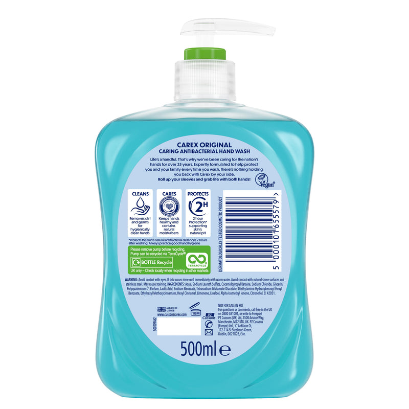 Carex Original antibacterial hand wash 500ml (British brand)