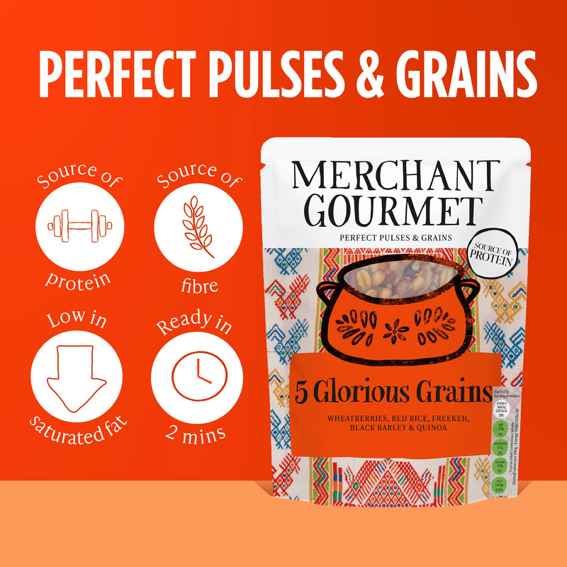 Merchant Gourmet Glorious Grains red rice quinoa 250g, UK version