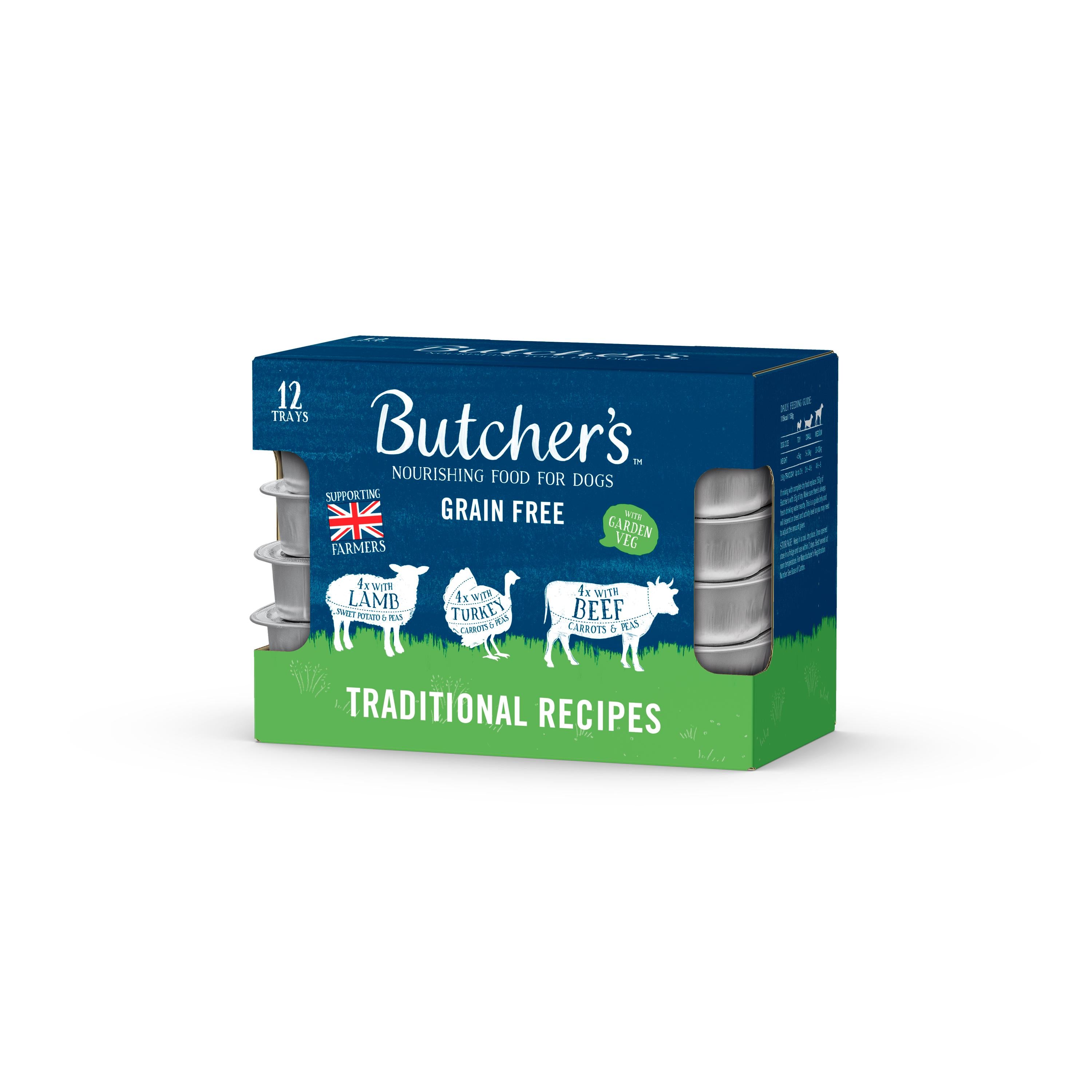 Butcher's dog food trays 12x150g multibox - British product