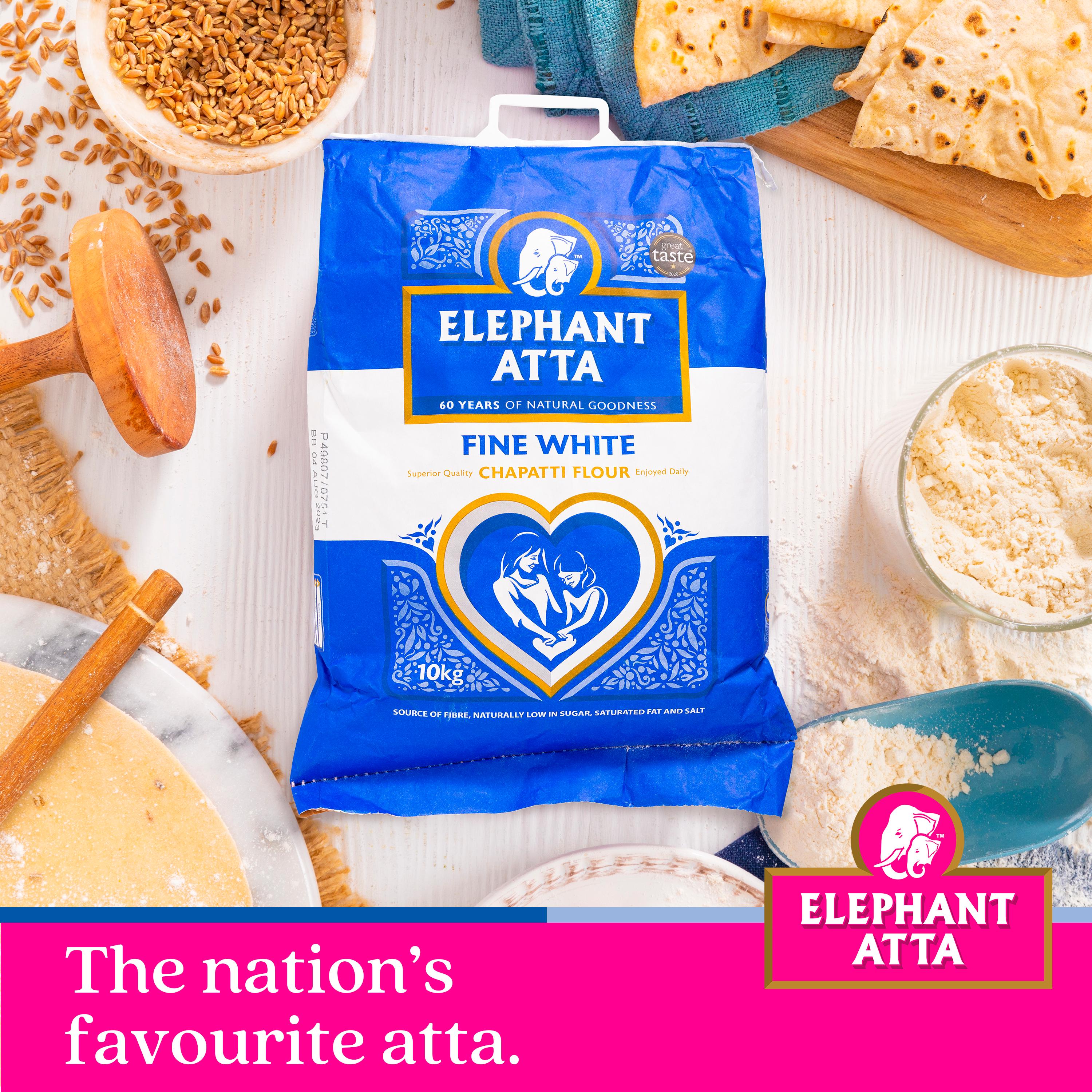 Elephant Atta fine white chapatti flour 10kg, imported from the UK