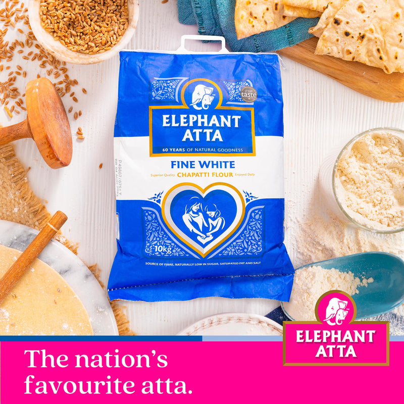Elephant Atta fine white chapatti flour 10kg, imported from the UK