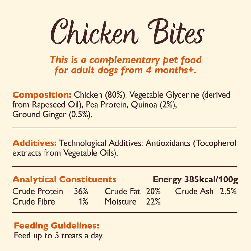 Lily's Kitchen dog treats Chomp-Away Chicken Bites 70g (British brand)