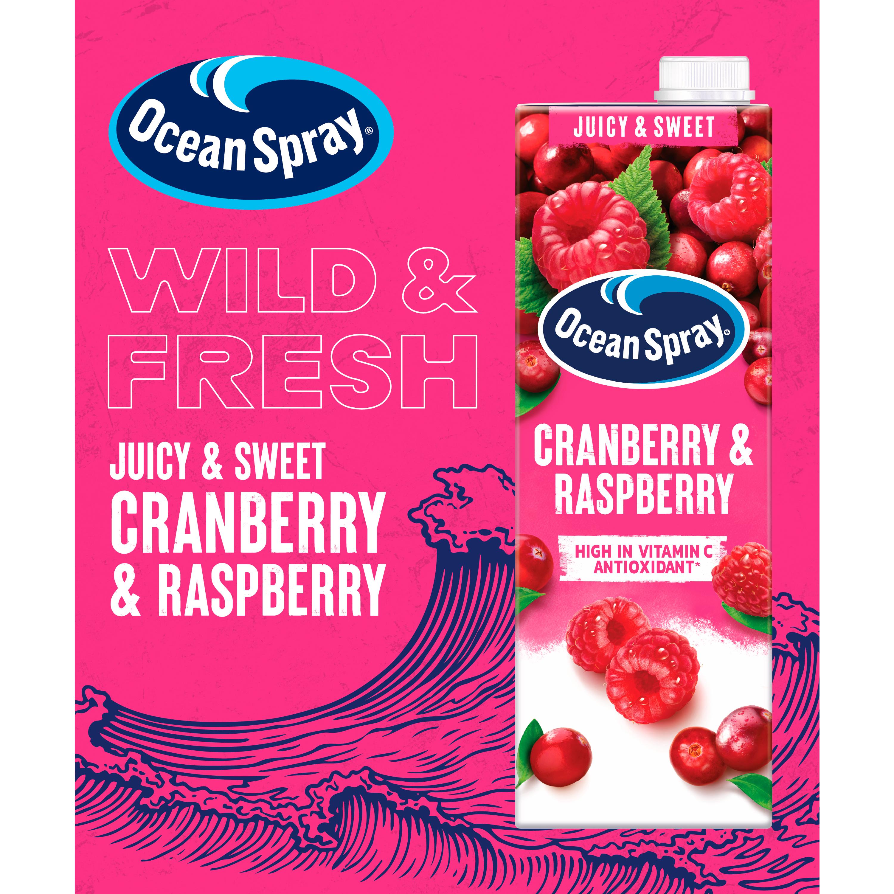 Ocean Spray cranberry raspberry juice drink 1L - British product