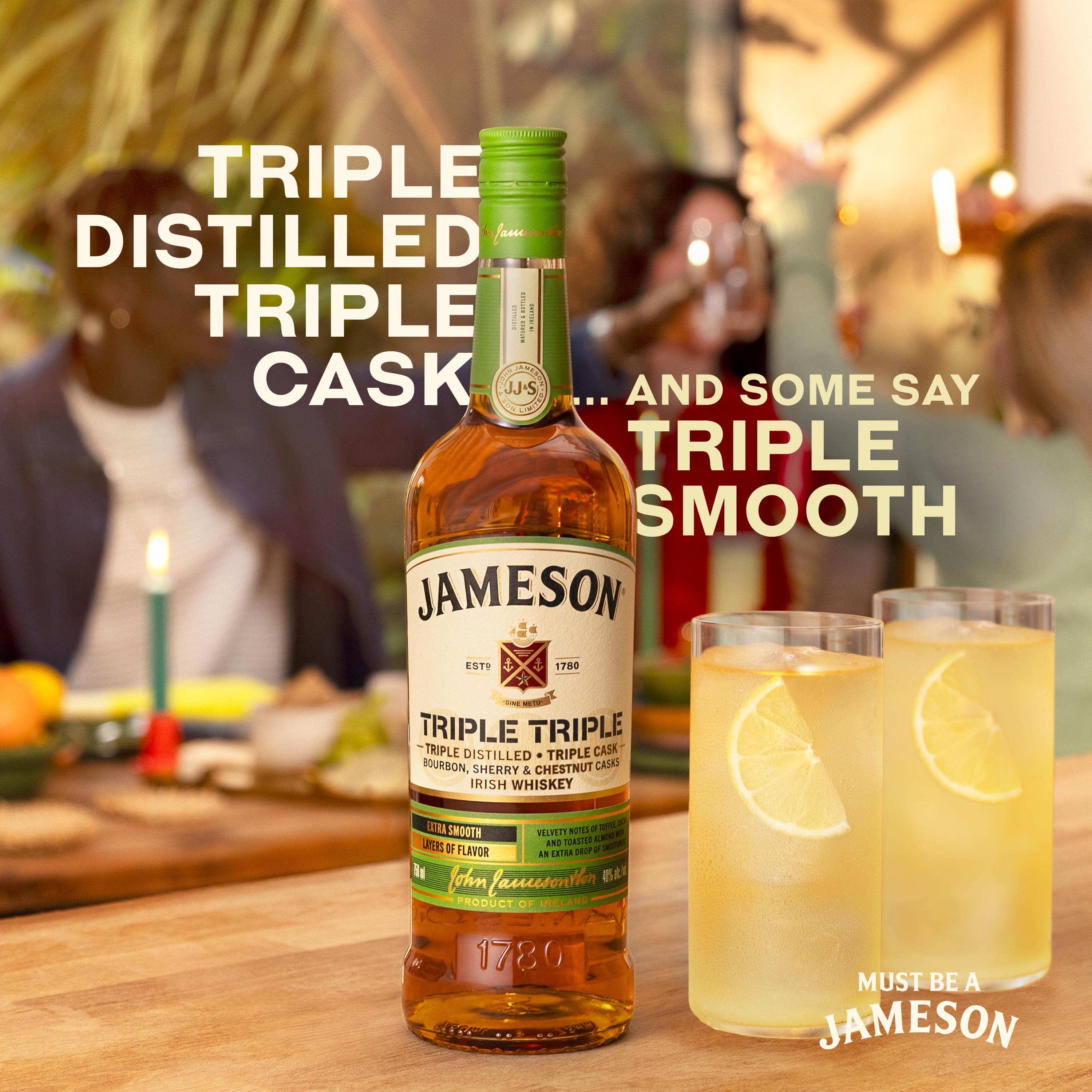 Jameson Triple Triple Blended Whiskey 70cl, UK version