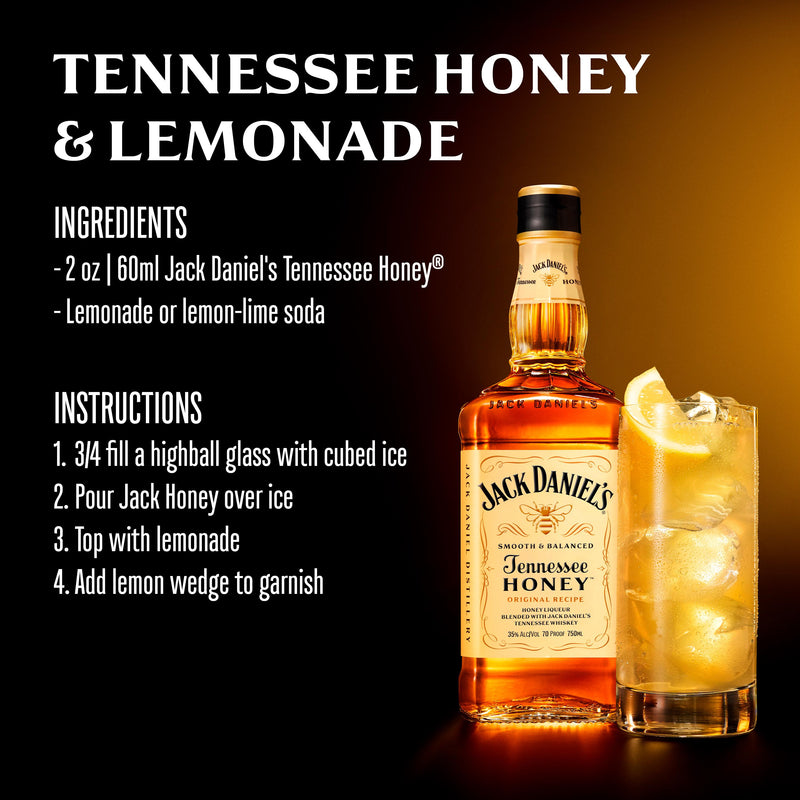 Jack Daniel's Tennessee Honey whiskey liqueur 70cl, imported from the UK