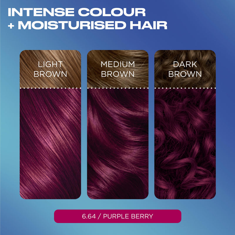 Clairol permanent hair dye Purple Berry 6.64 - British product