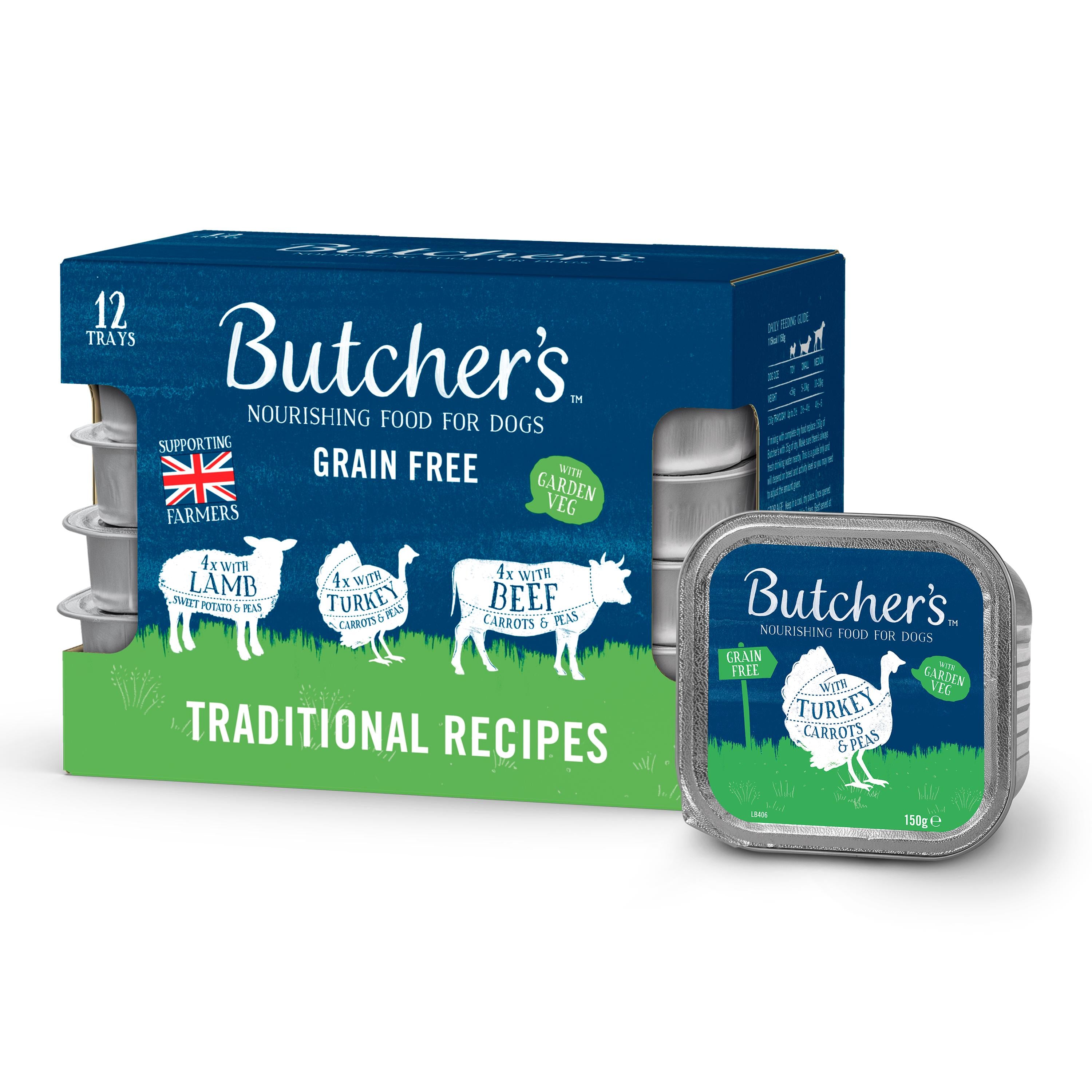 Butcher's dog food trays 12x150g multibox - British product
