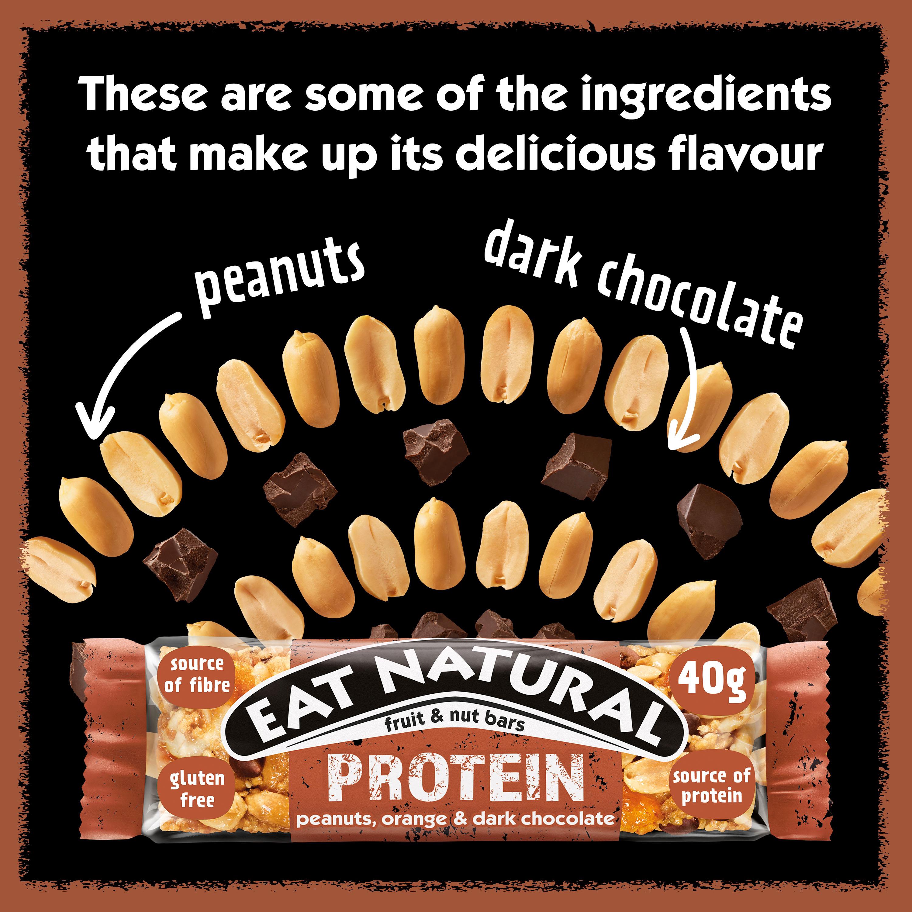 Eat Natural protein cereal bar peanuts orange dark chocolate 3x40g, imported from the UK