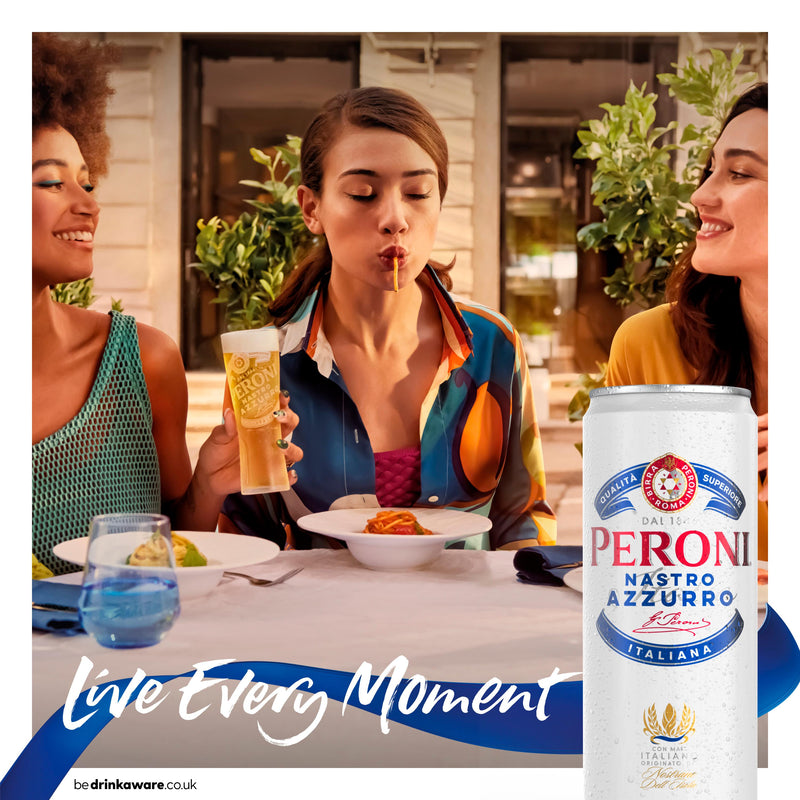 Peroni Nastro Azzurro beer 4x440ml (British brand)