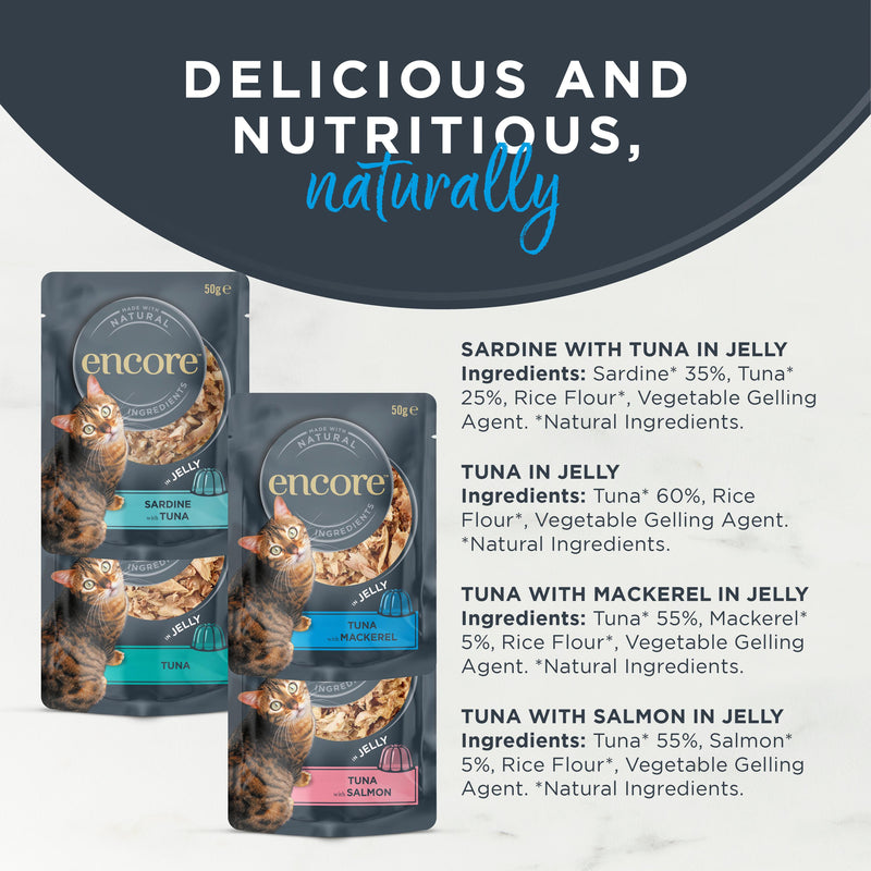 Encore Fish Selection Wet Cat Food 24 x 50g - British product