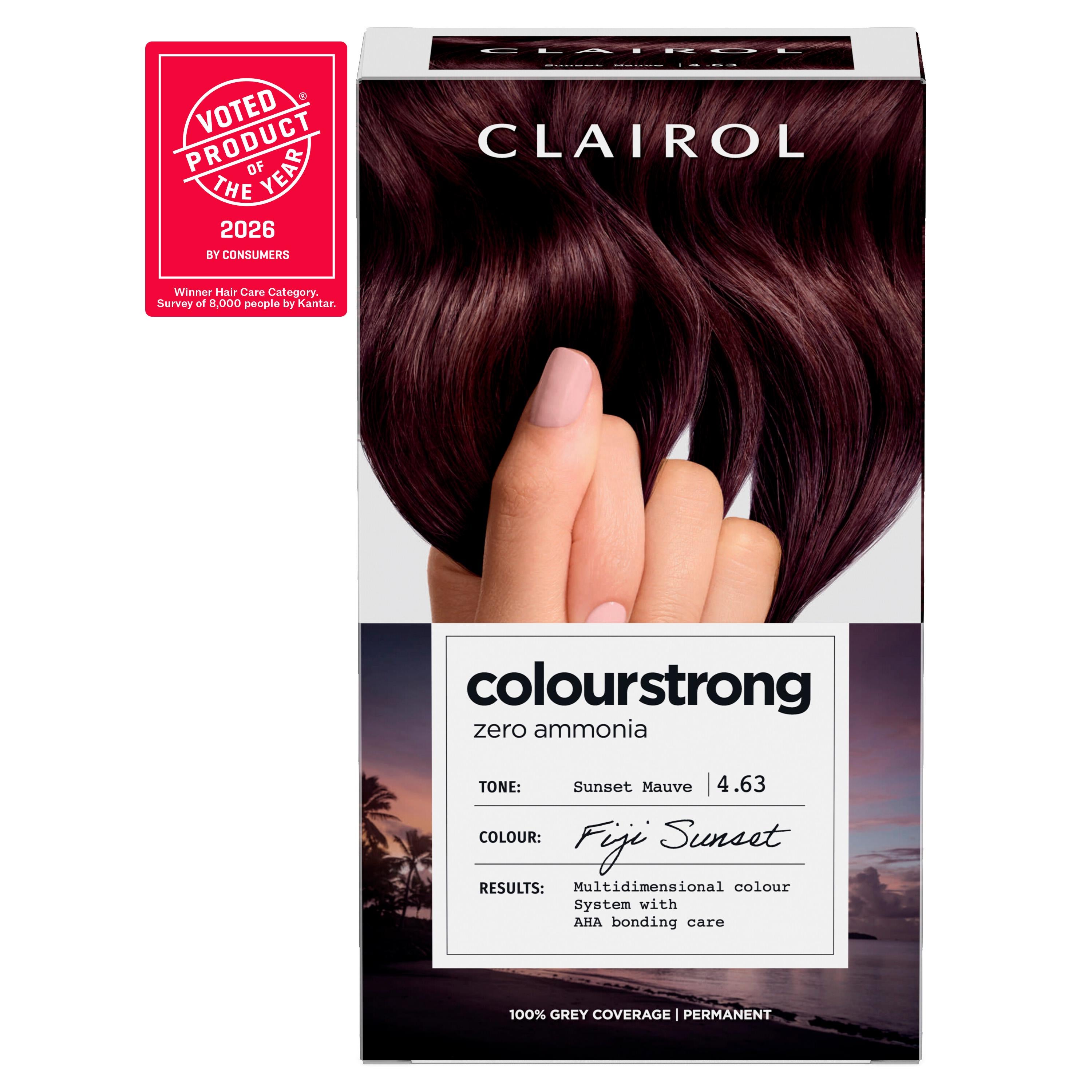 Clairol permanent hair dye Sunset Mauve - British product