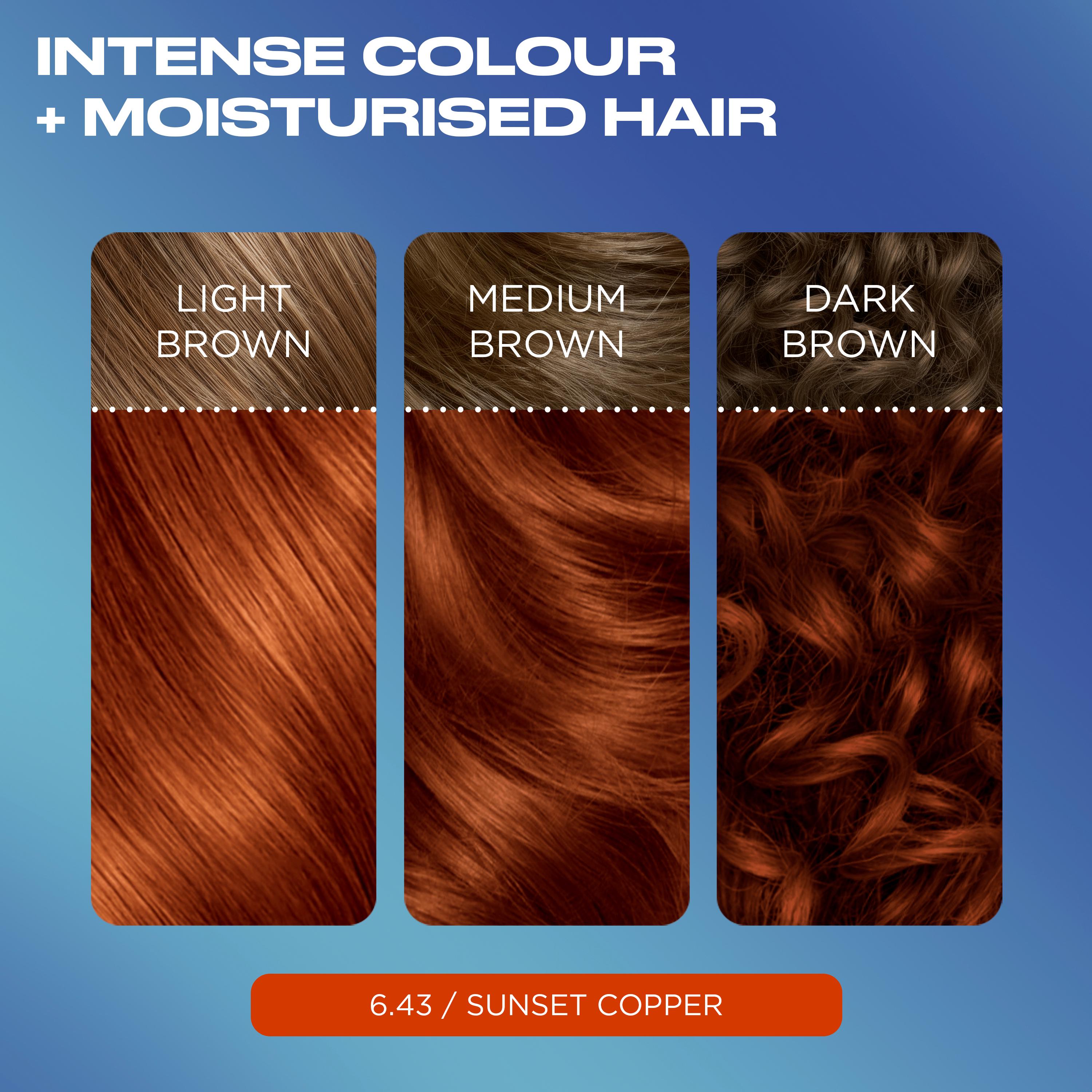 Clairol Nice'N Easy 6.43 Sunset Copper permanent hair dye, UK version