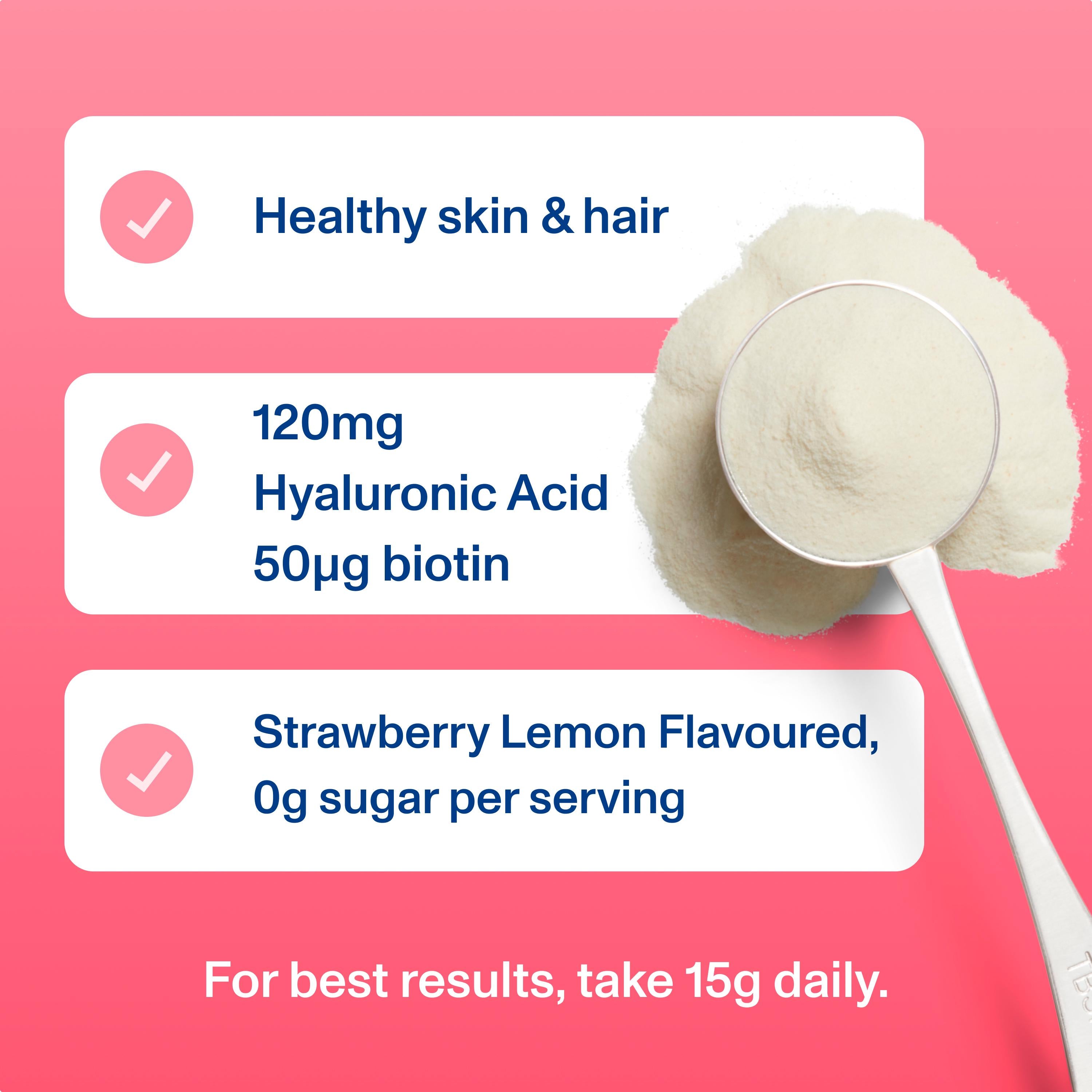 Vital Proteins Beauty Collagen Powder Strawberry Lemon Flavour Tub 271g