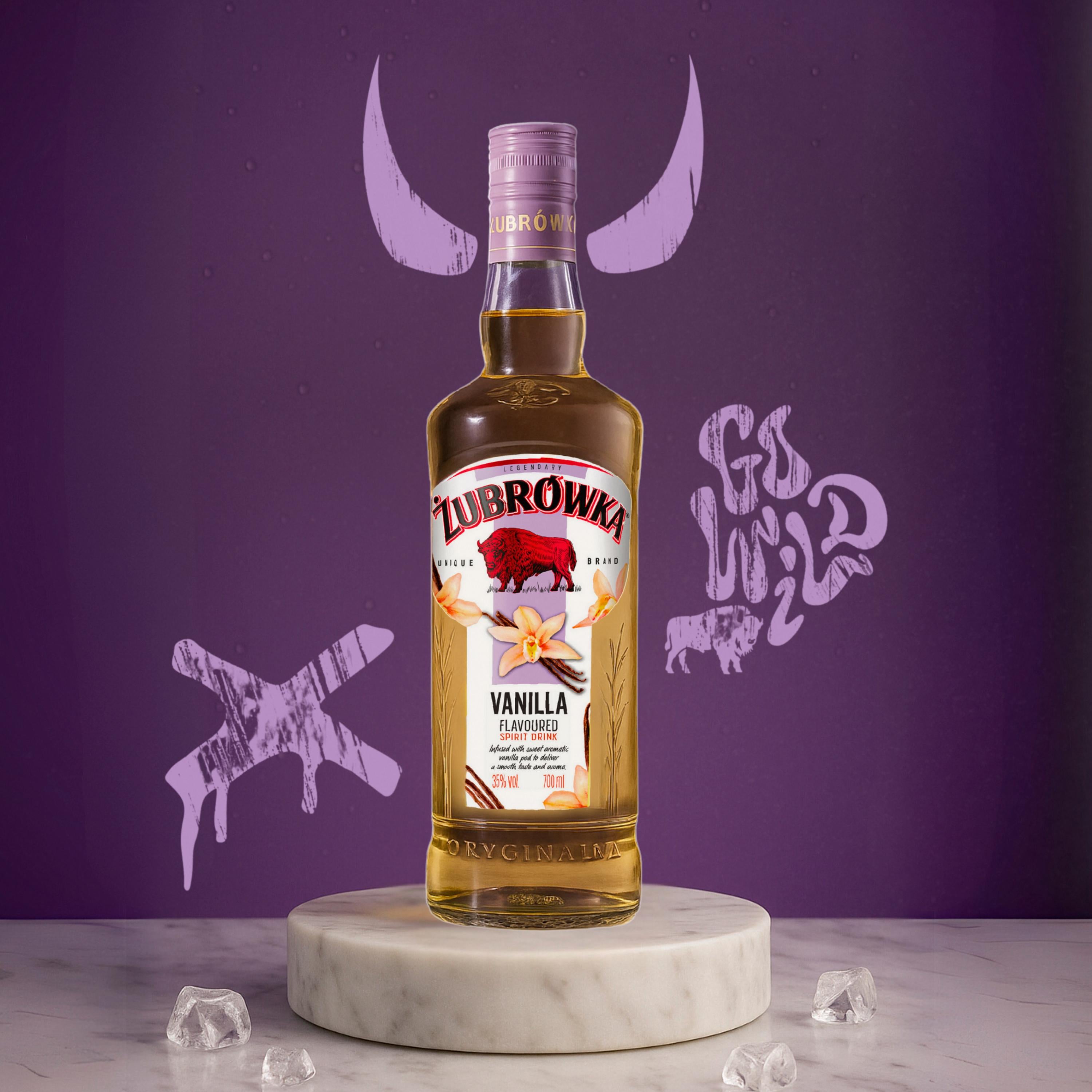 Zubrowka vanilla flavoured spirit drink 70cl (British brand)
