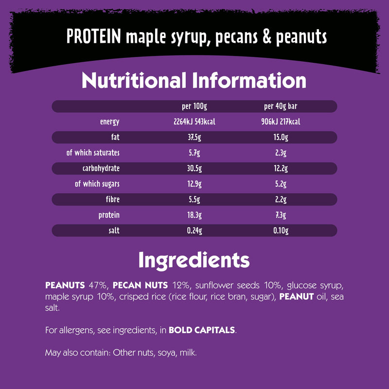 Eat Natural maple pecan peanut bars 3x40g, imported from the UK