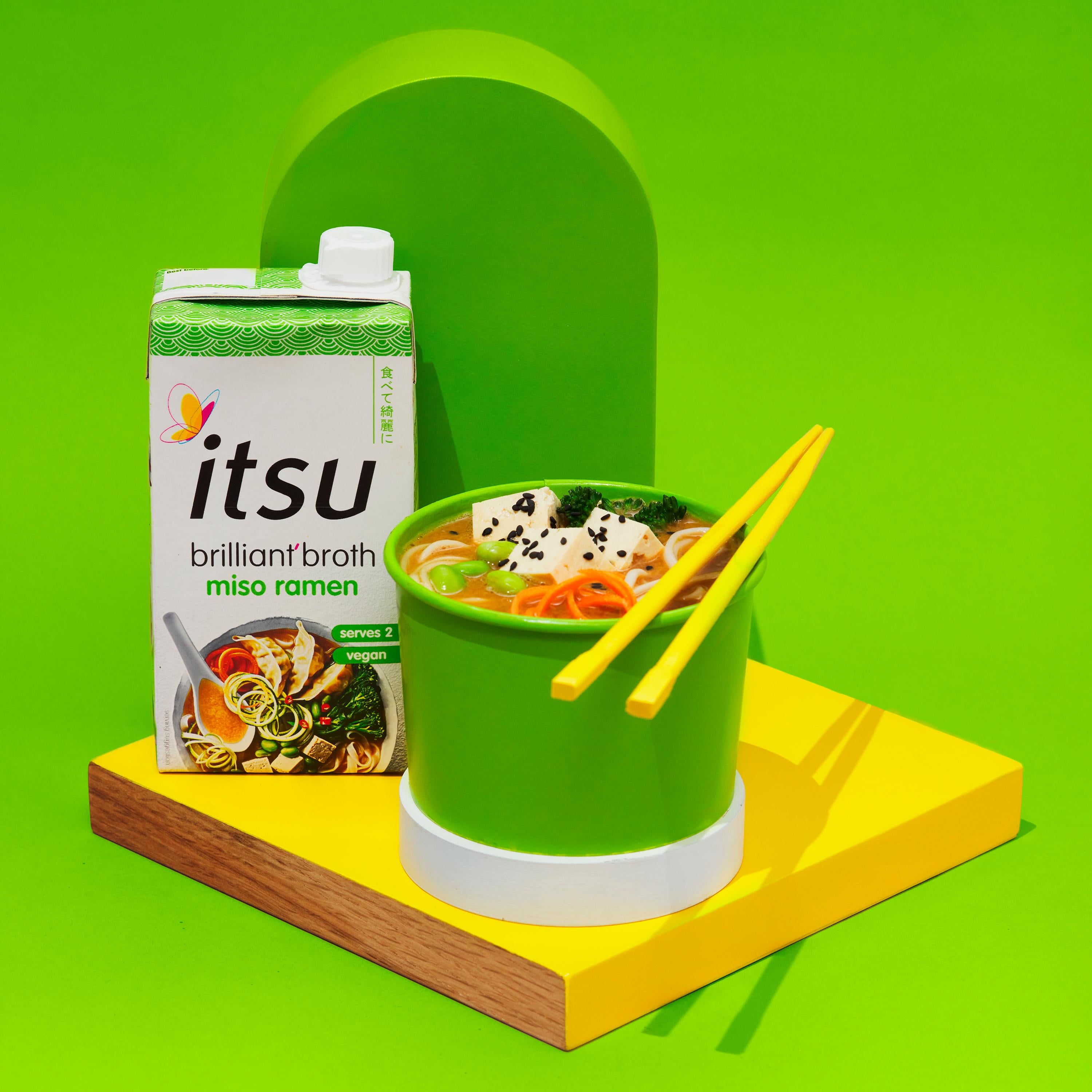 itsu miso ramen broth 500ml carton liquid, imported from the UK