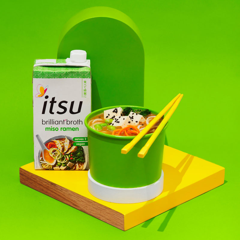 itsu miso ramen broth 500ml carton liquid, imported from the UK