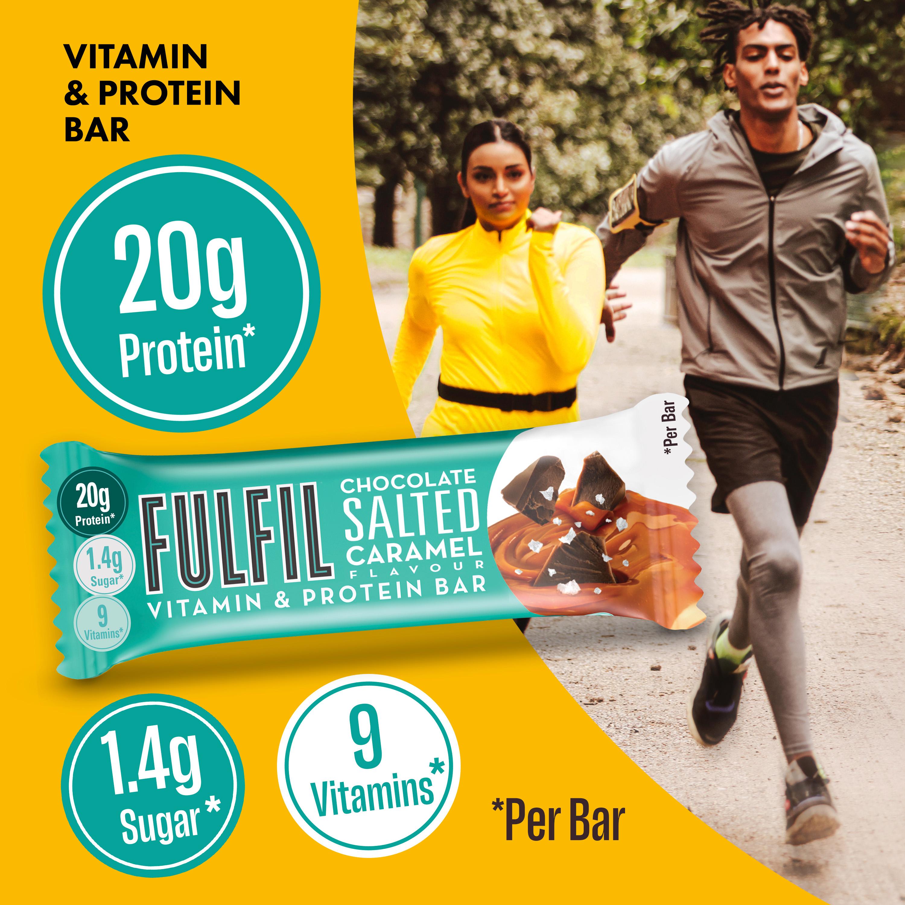 Fulfil chocolate protein bar salted caramel 55g - British product