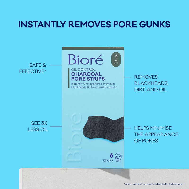 Biore charcoal deep cleansing nose strips 6 count, UK version
