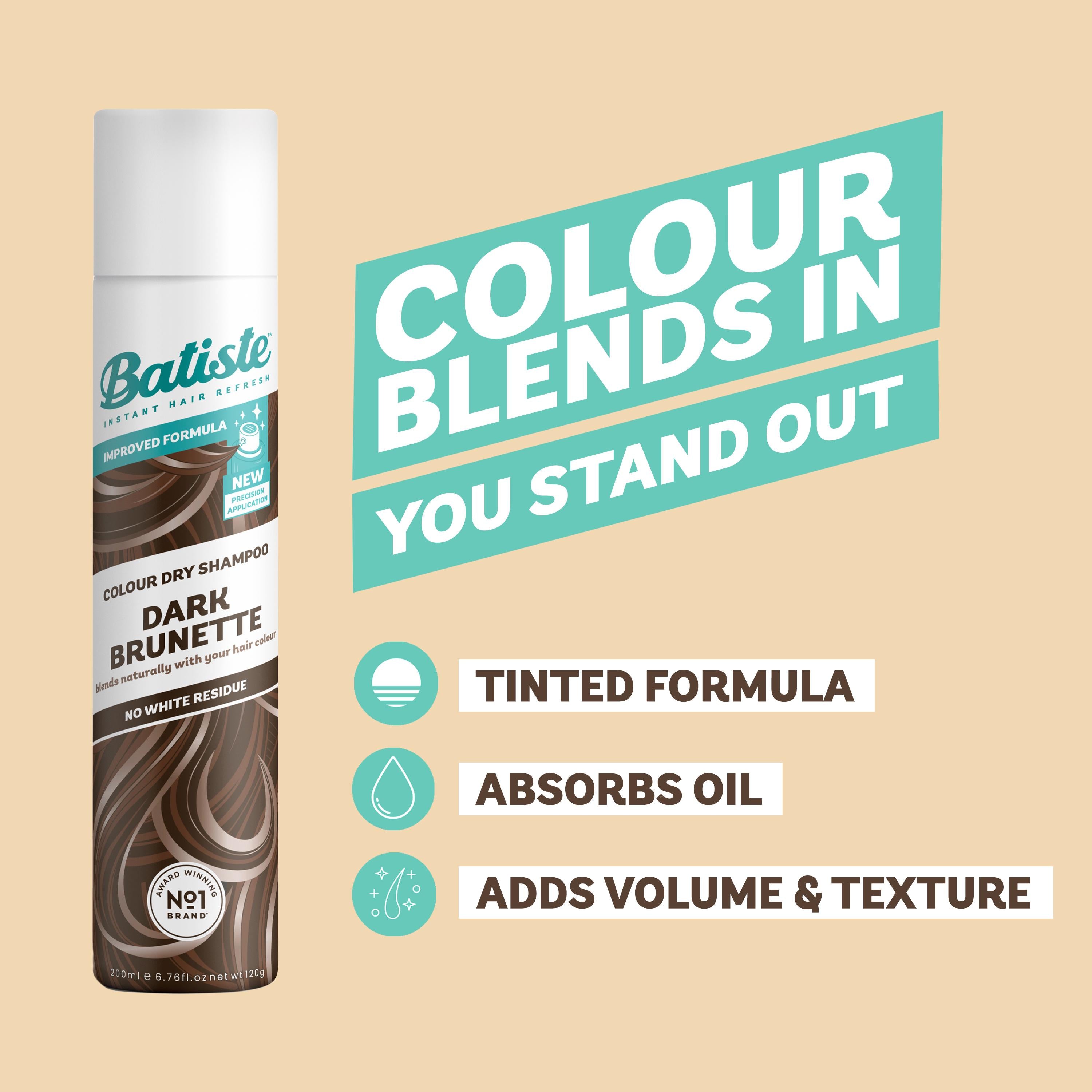 Batiste dry shampoo Dark Brunette 200ml - British product