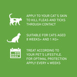 Frontline Plus cat flea treatment 3 doses (British brand)