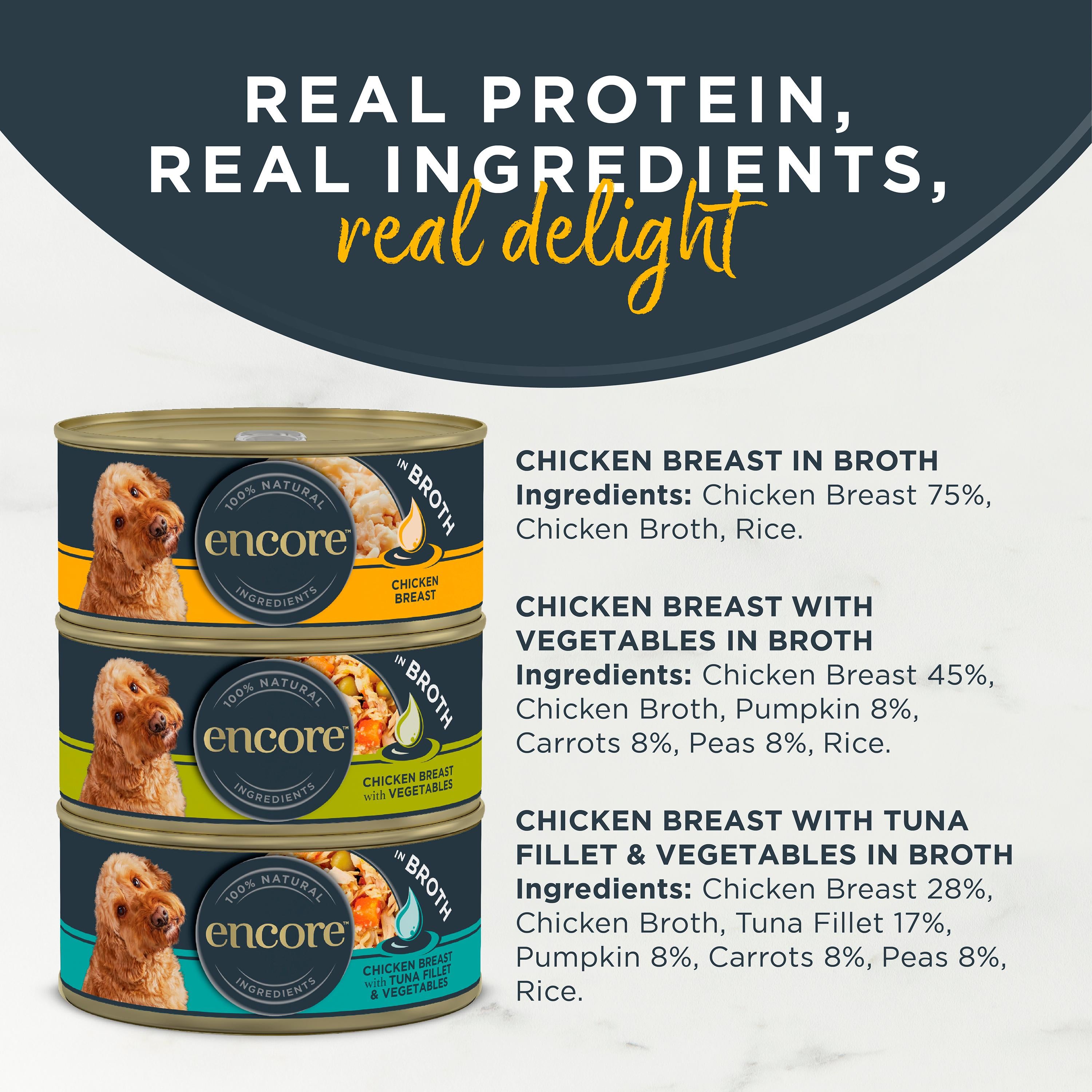 Encore wet dog food chicken selection 8 x 156g tins - British product