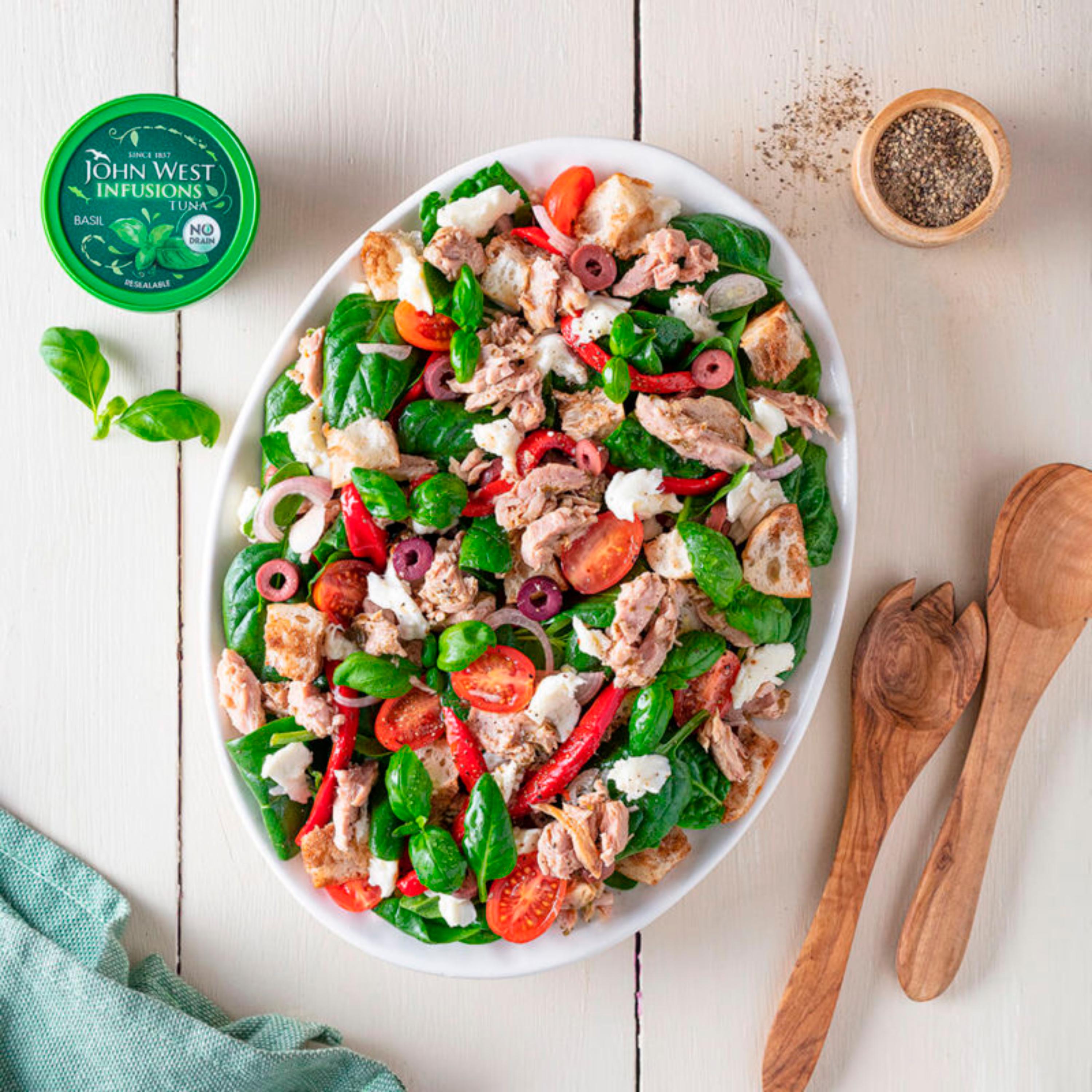 John West basil tuna infusions 80g, UK version