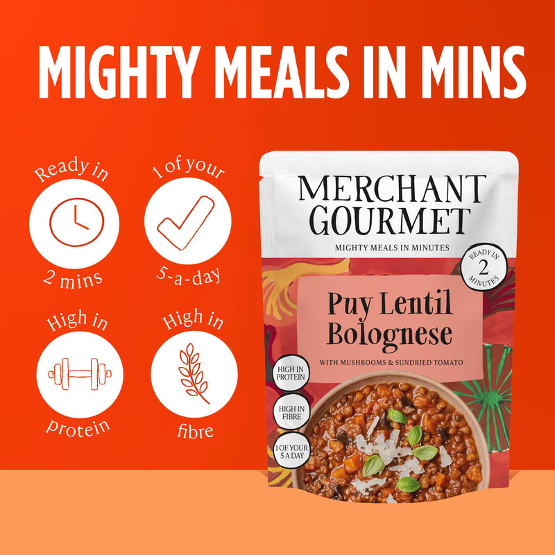 Merchant Gourmet Puy Lentil Bolognese with mushrooms 280g (British brand)