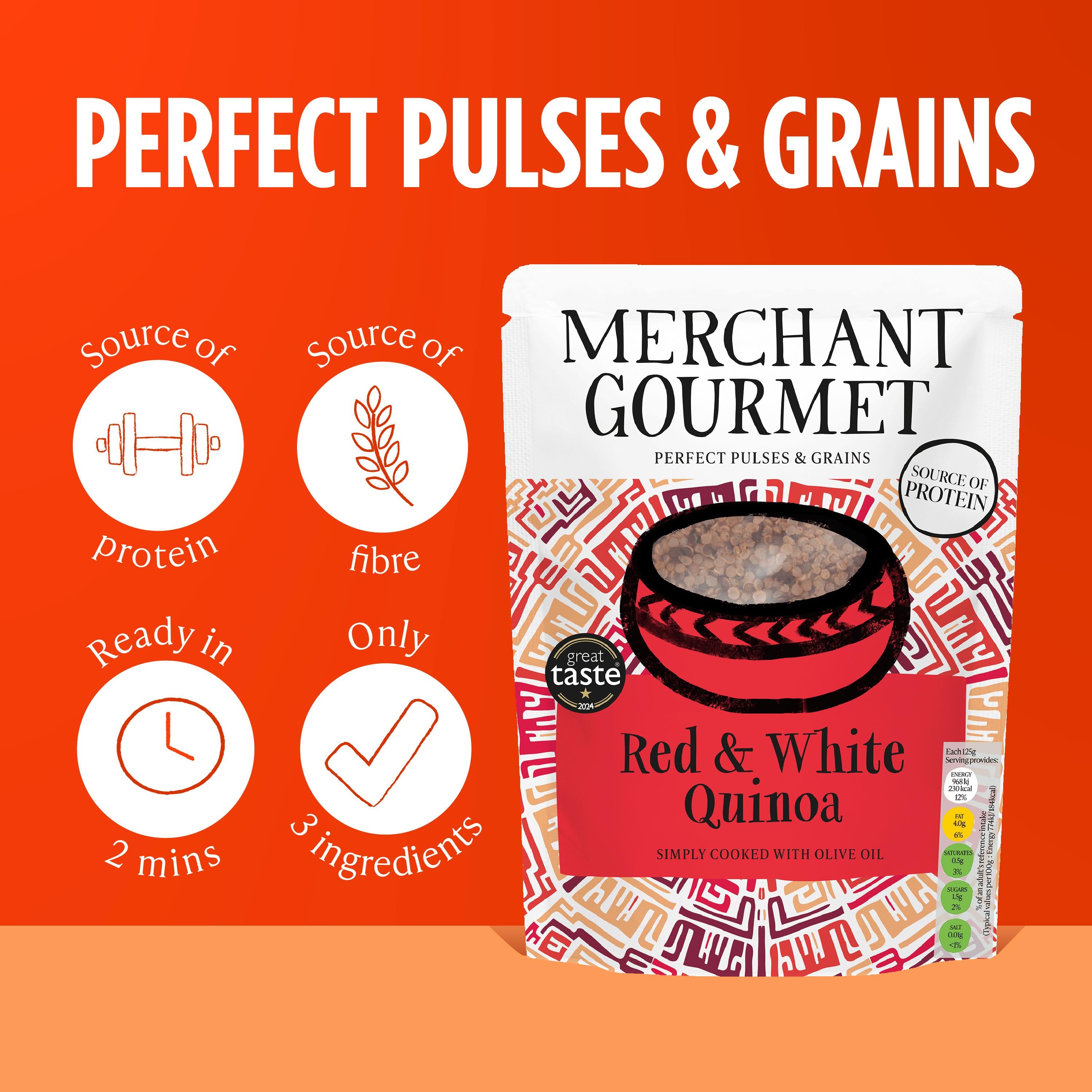 Merchant Gourmet cooked quinoa red and white 250g, UK version