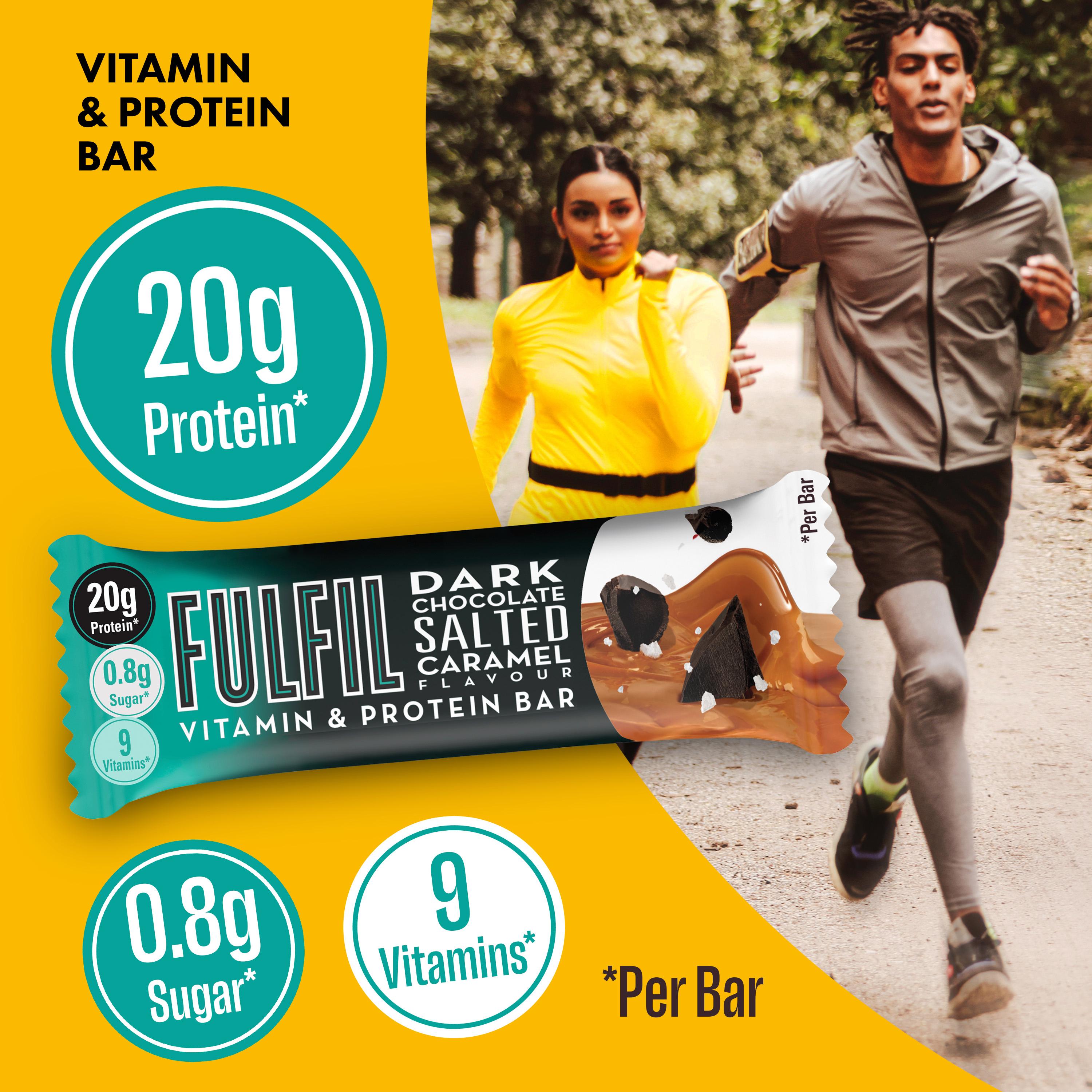 Fulfil Vitamin Protein Bar Dark Chocolate Salted Caramel 55g - British product